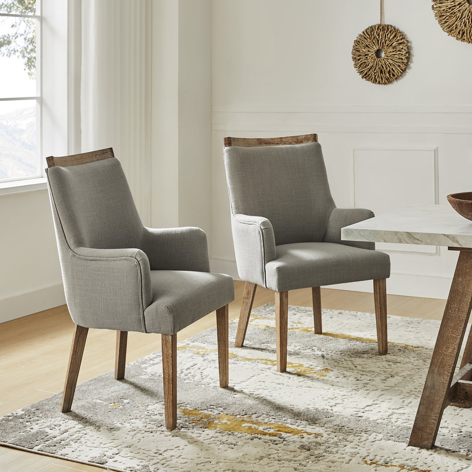 Albert Dining Chair Set of 2 in Grey