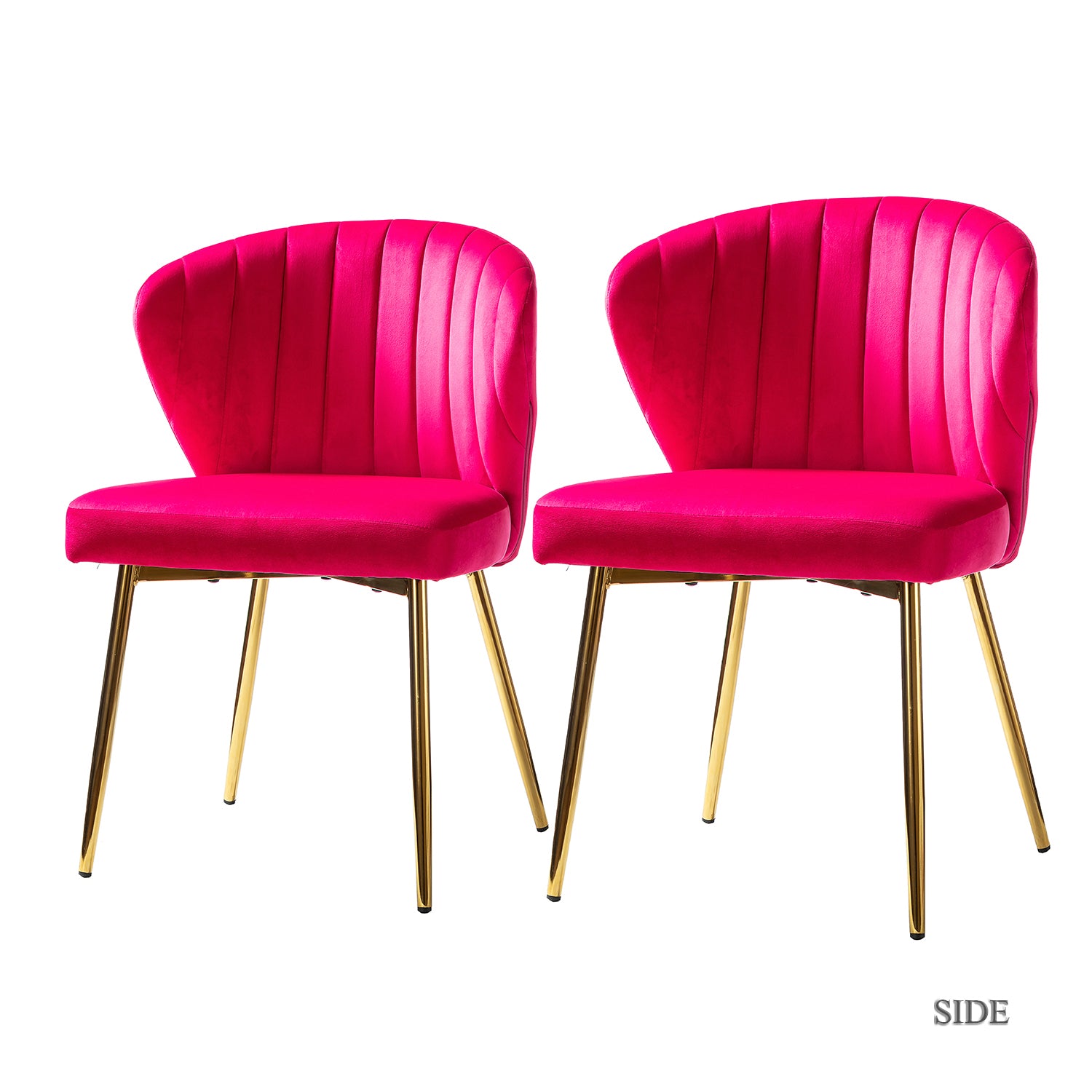Milia Dining Chair Set of 2 in Fuchsia