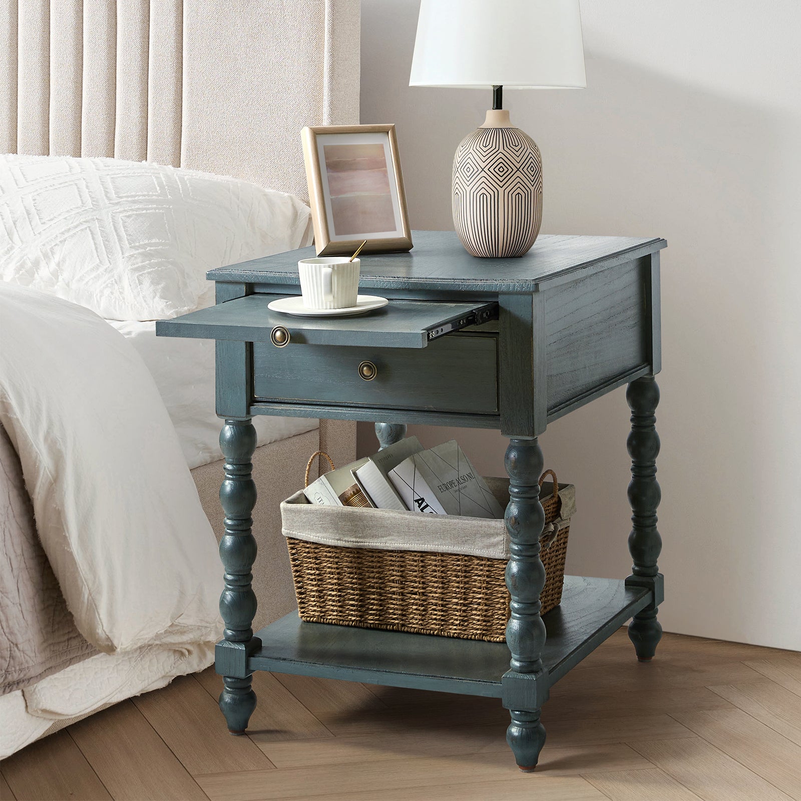 Eric End Table in Blue