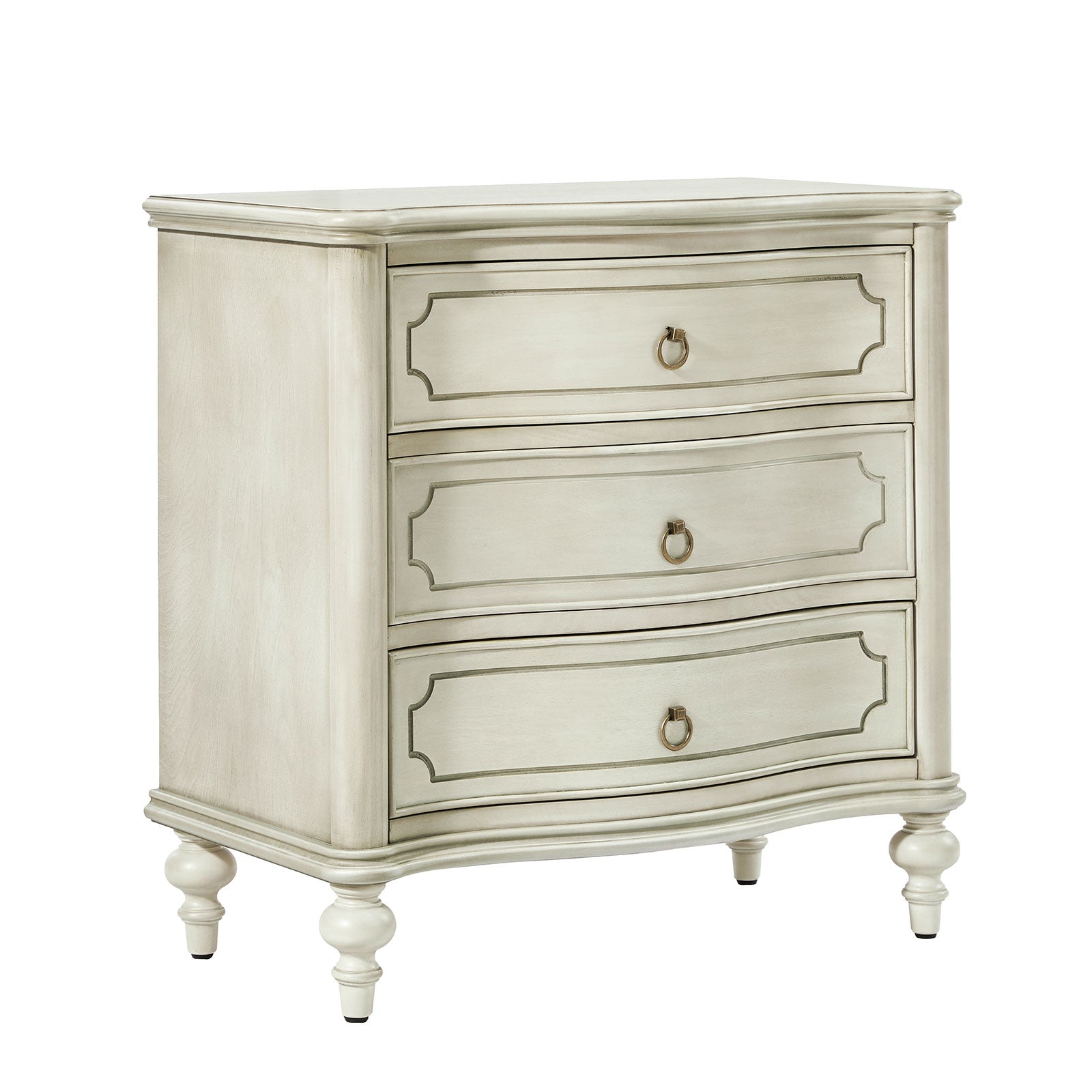 Alois 3-Drawer Nightstand in White