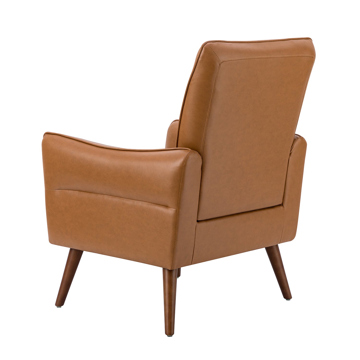 Zuri Vegan Leather Armchair in Camel