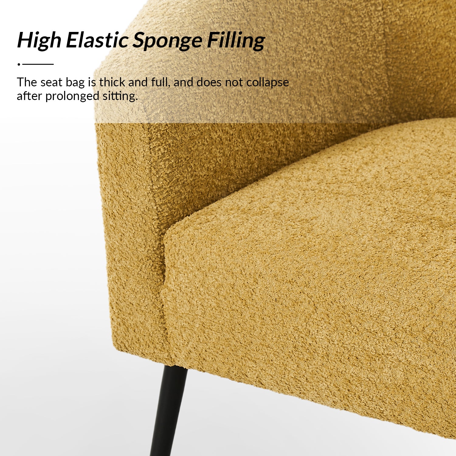 George Modern Boucle Armchair in Yellow