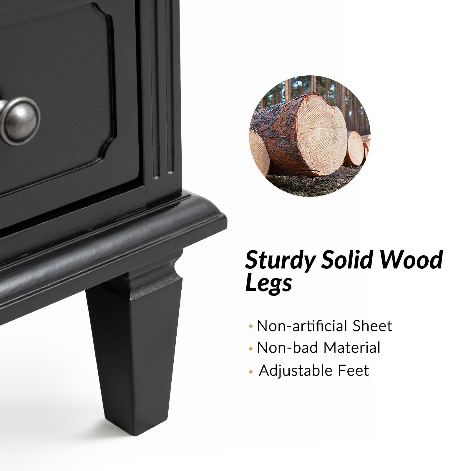 Davide Nightstand in Black