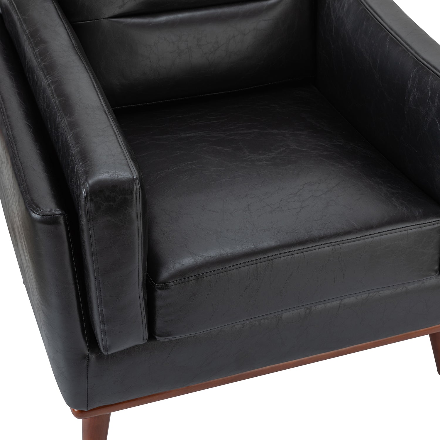 Jerome Vegan Leather Armchair in Black