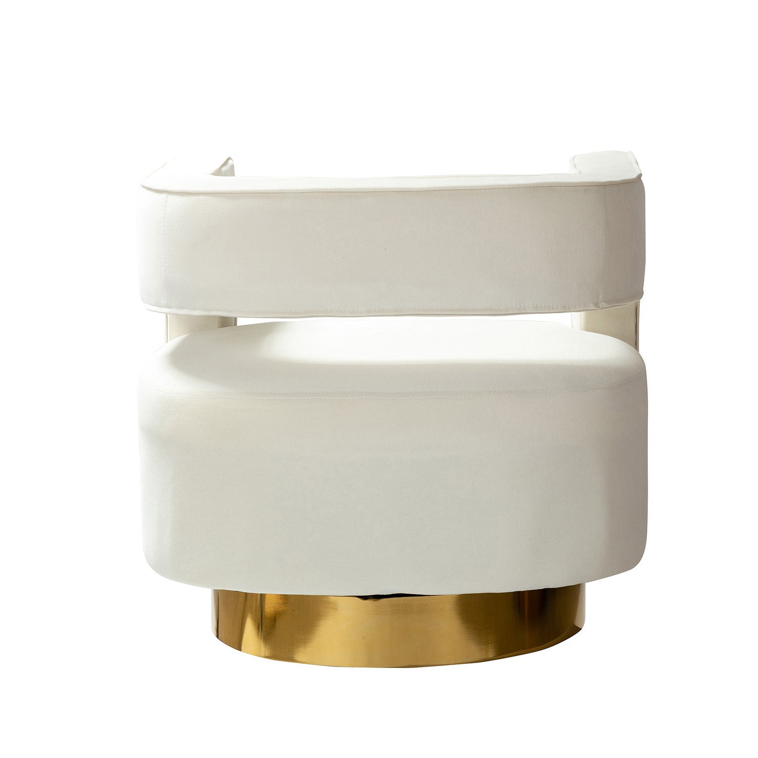 Blanca Swivel Barrel Chair in Ivory