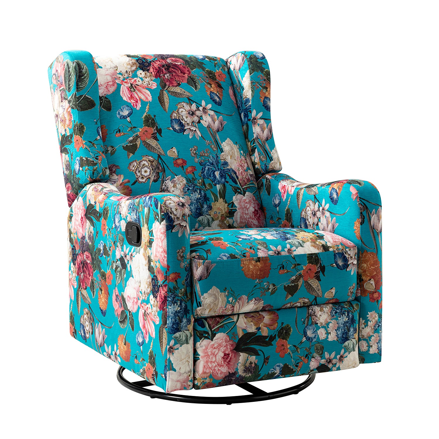 George Manual Swivel Glider Recliner in Peacock