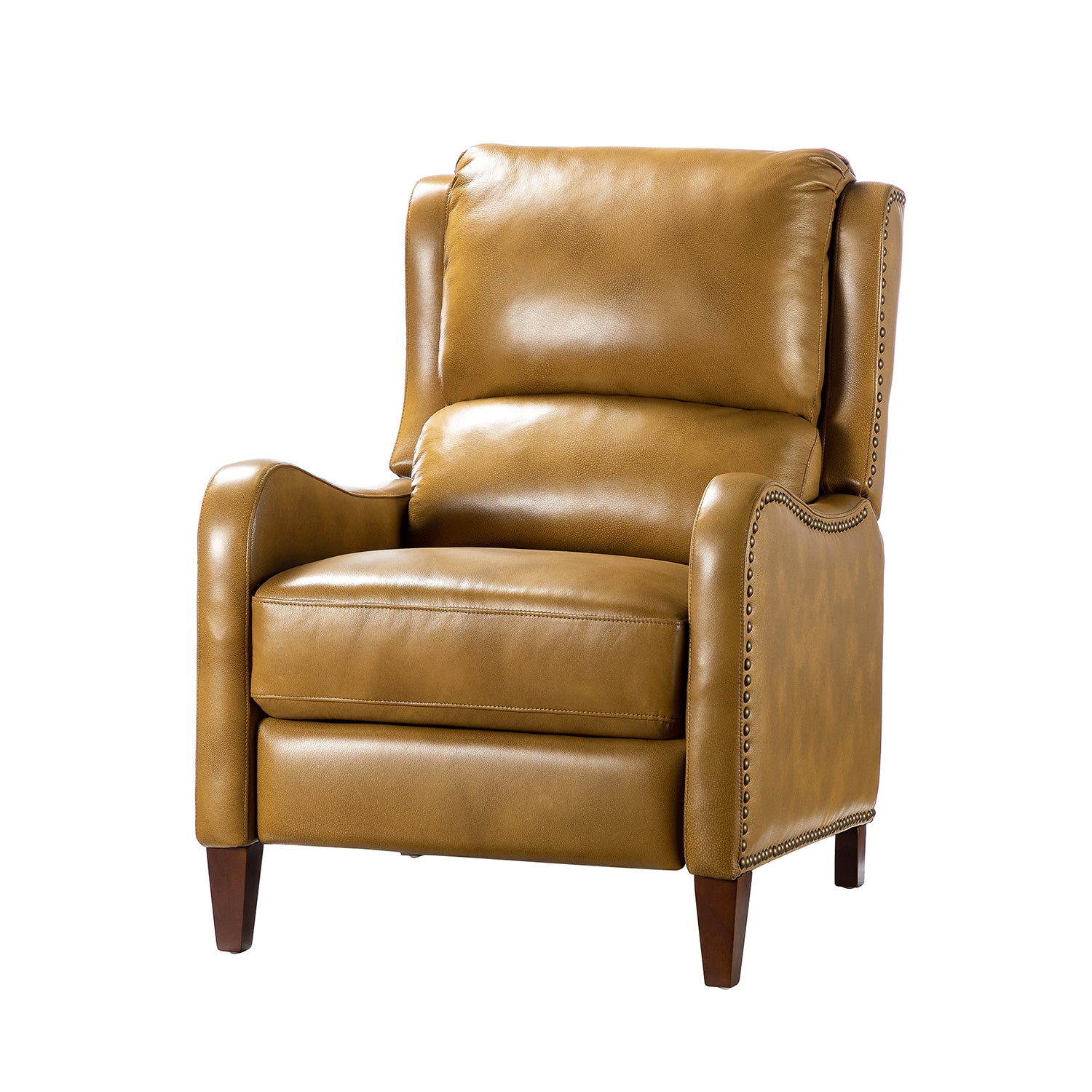 Hyde Genuine Leather Recliner in Camel