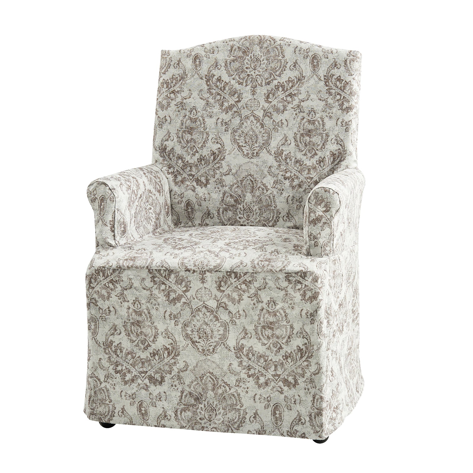 Kanrad Slipcover Dining Chair with Casters in Beige