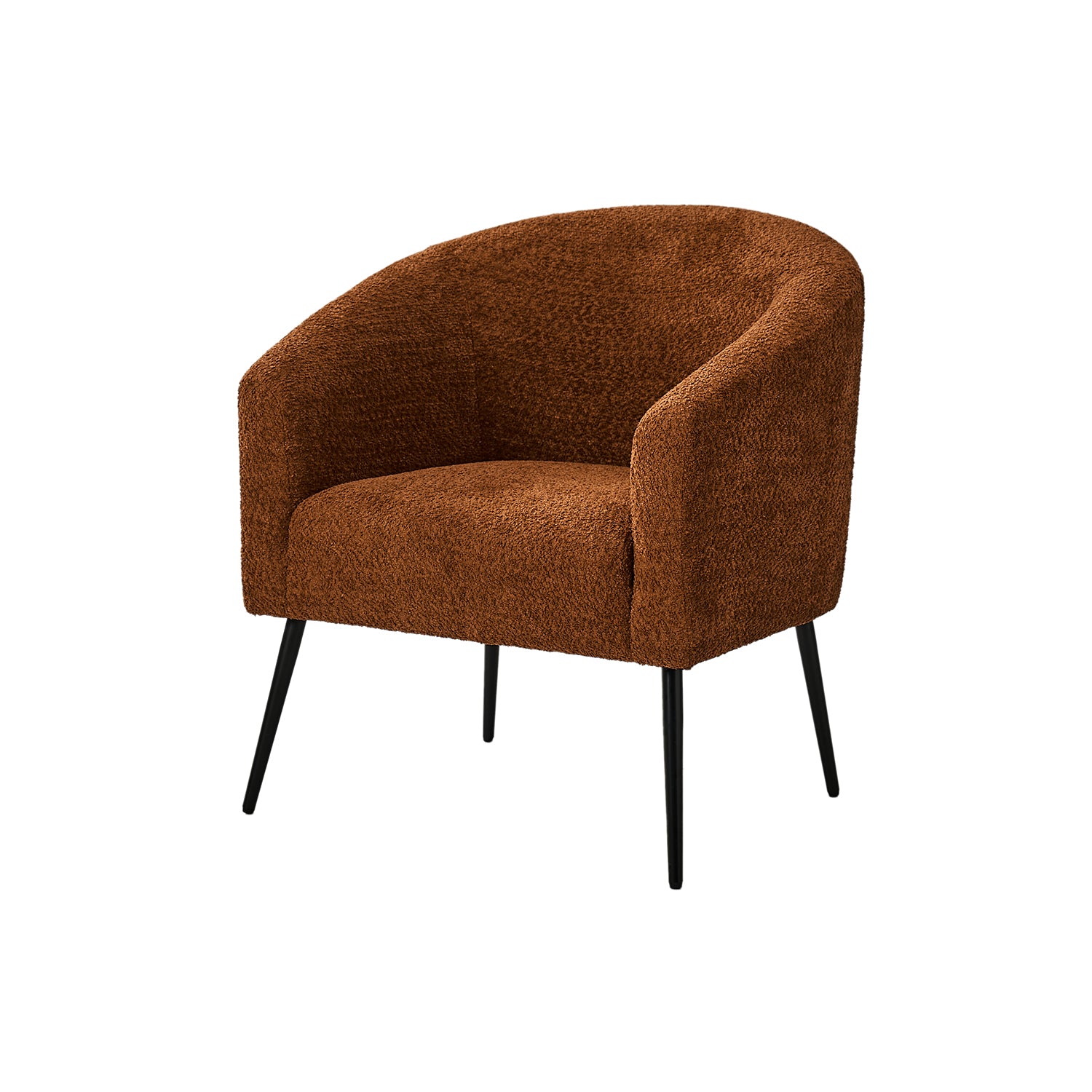 George Modern Boucle Armchair in Rust
