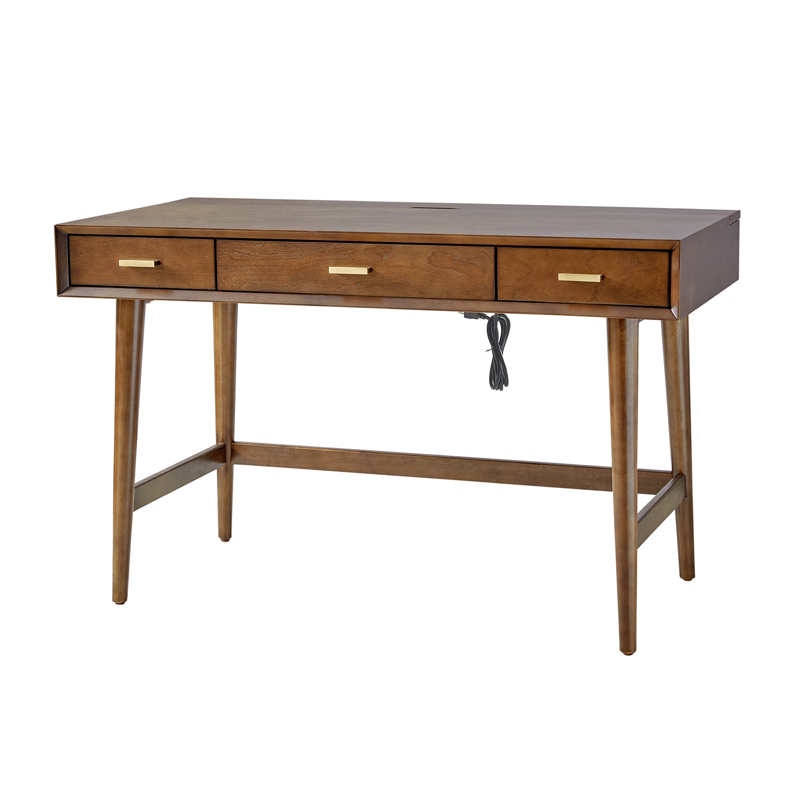 Erich Modern Computer Desk with USB in Walnut