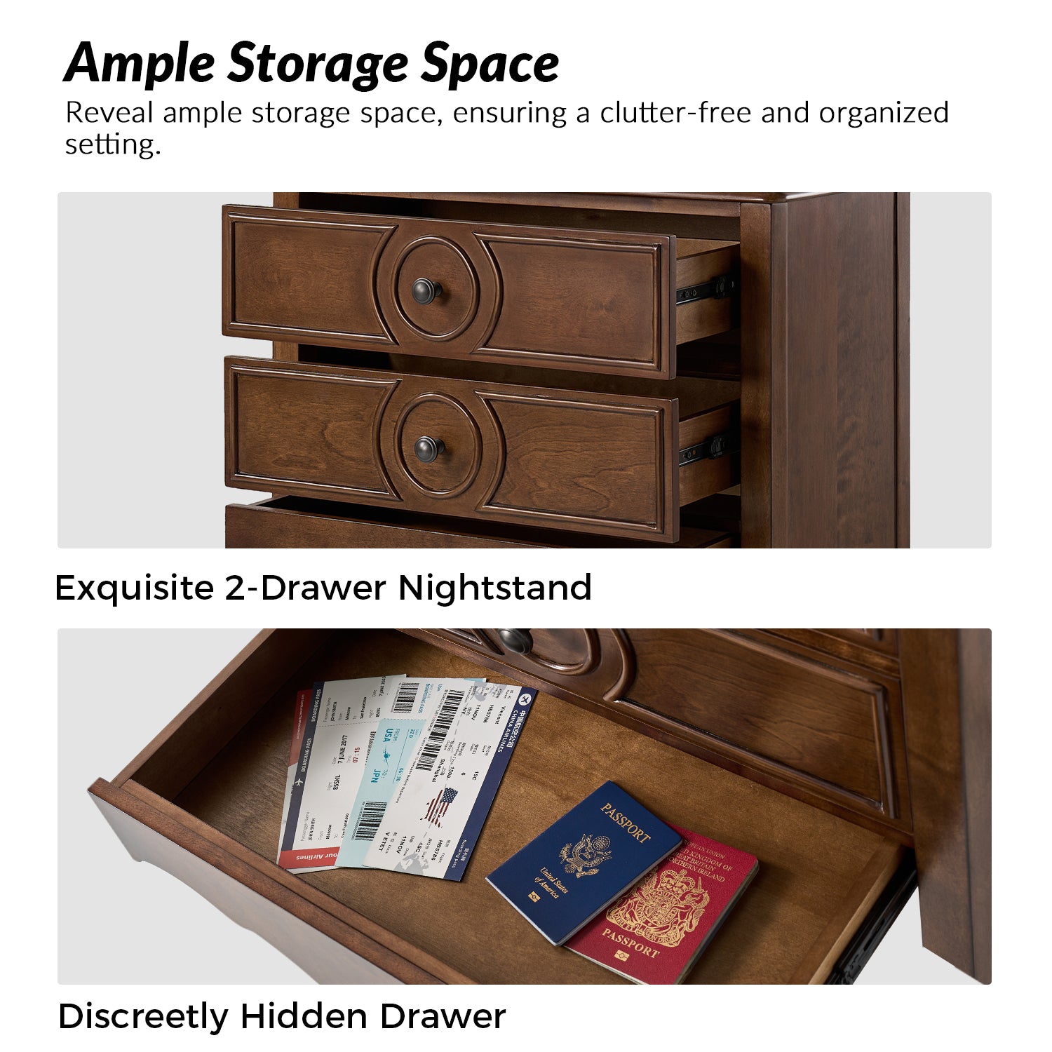 Patience Nightstand in Walnut