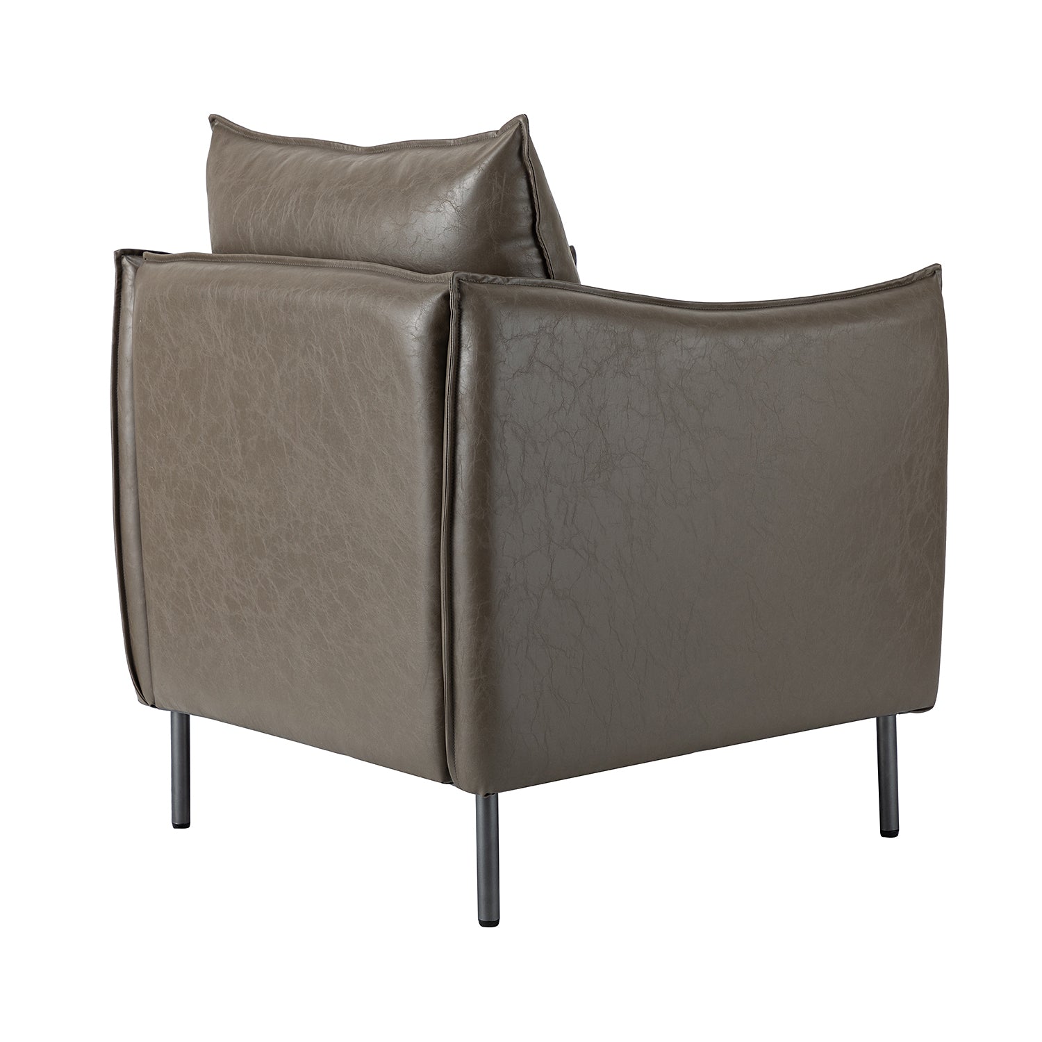 Georges Vegan Leather Armchair in Grey
