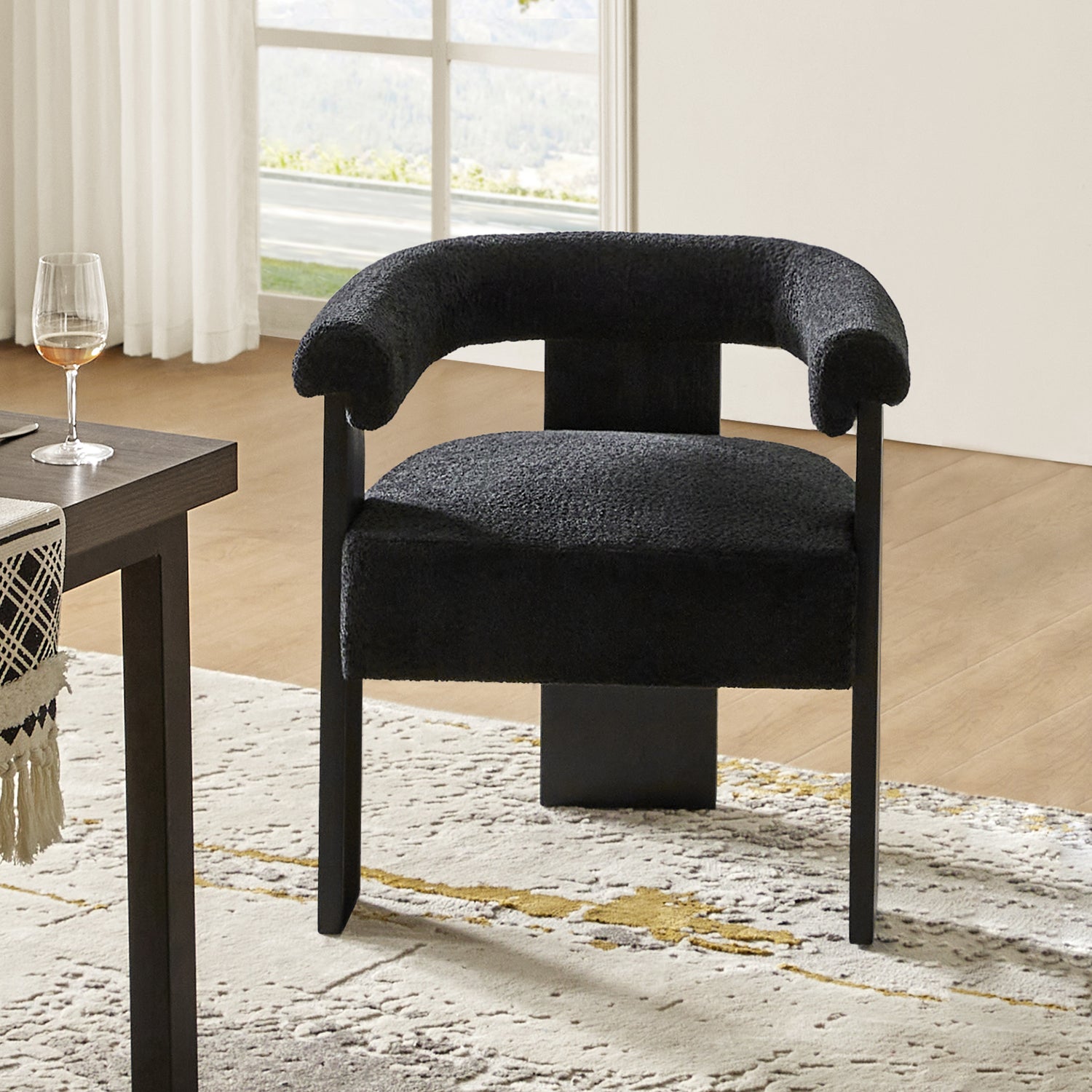 Eduard Boucle Dining Chair in Black