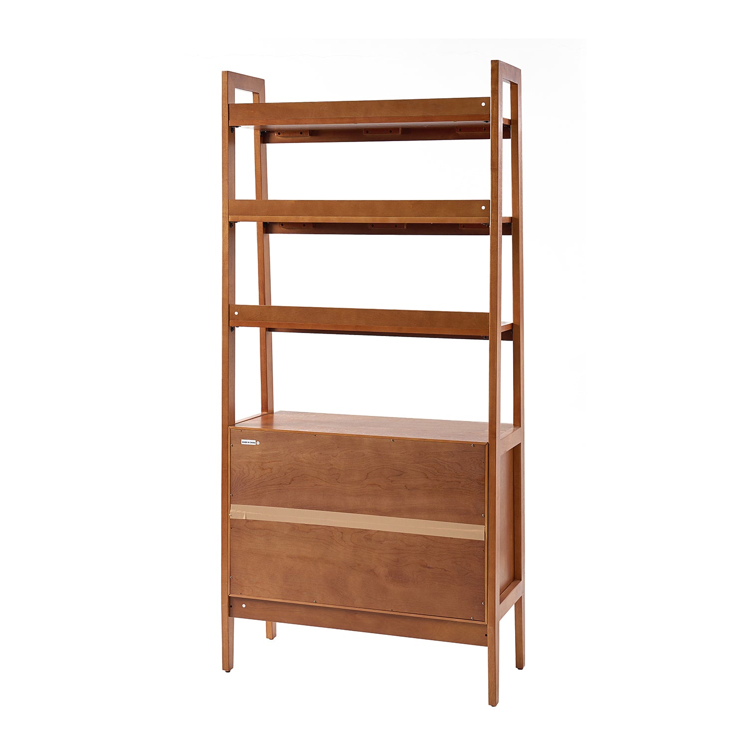 Andrs Solid Wood Ladder Bookcase in Acorn