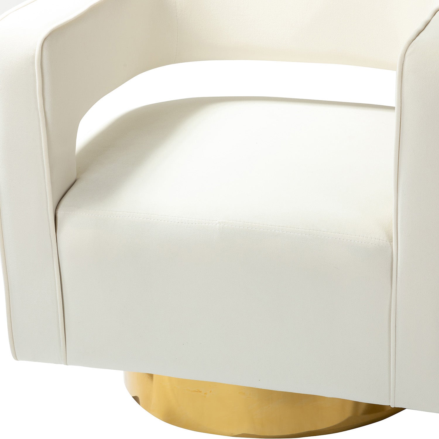 Blanca Swivel Barrel Chair in Ivory