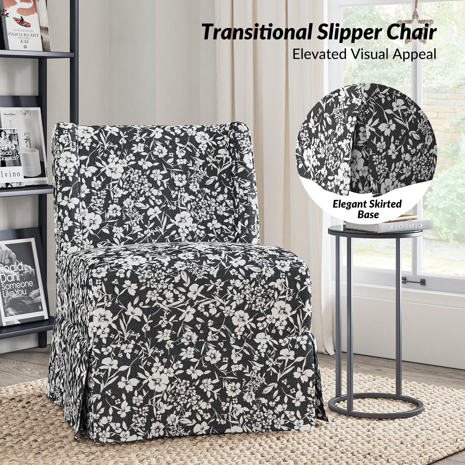 Edwin Slipcovered Chair in Black