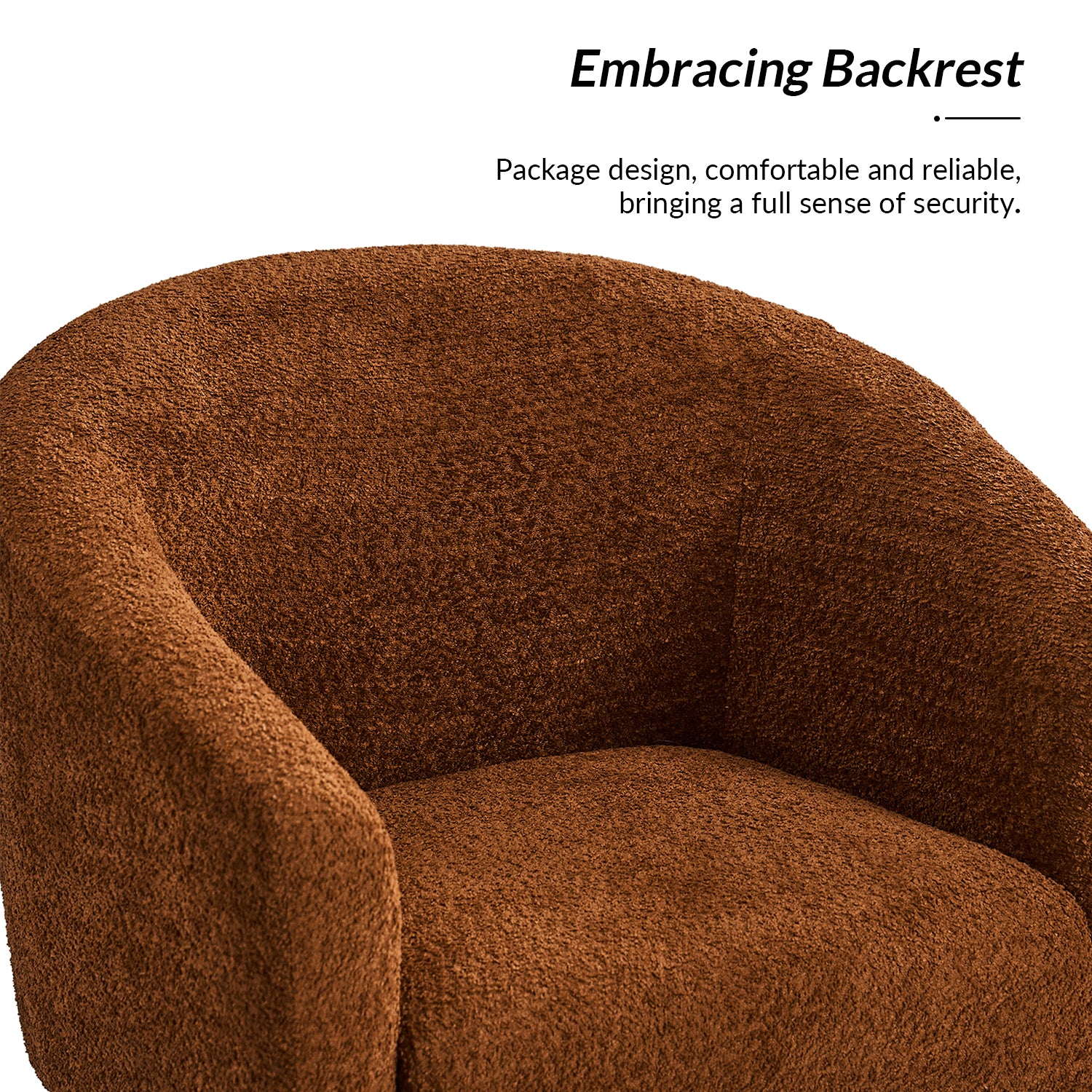 George Modern Boucle Armchair in Rust
