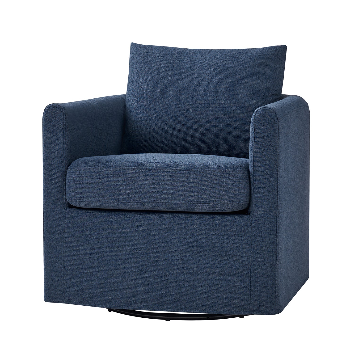 Asser Slipcovered Swivel Chair in Navy