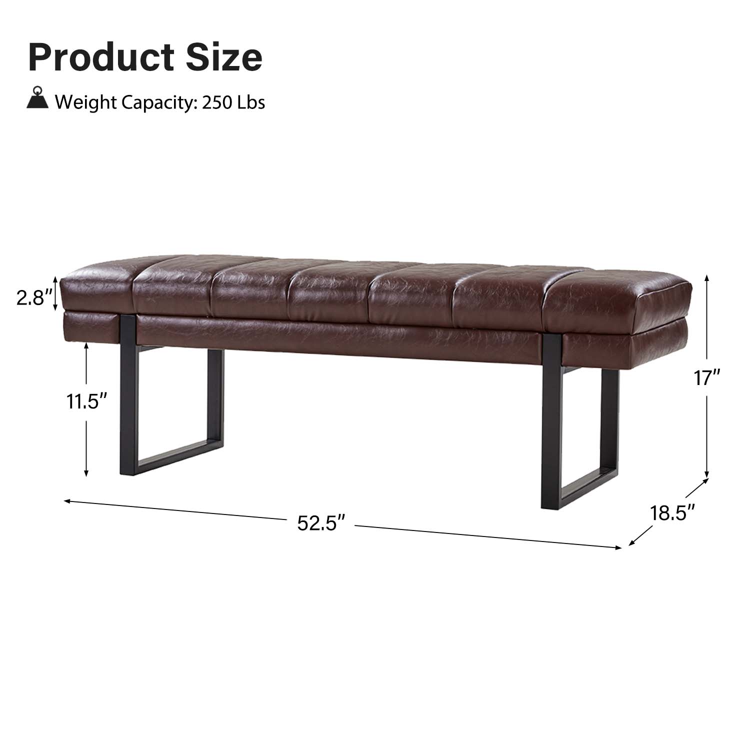 Laurg Upholstered Bench in Brown