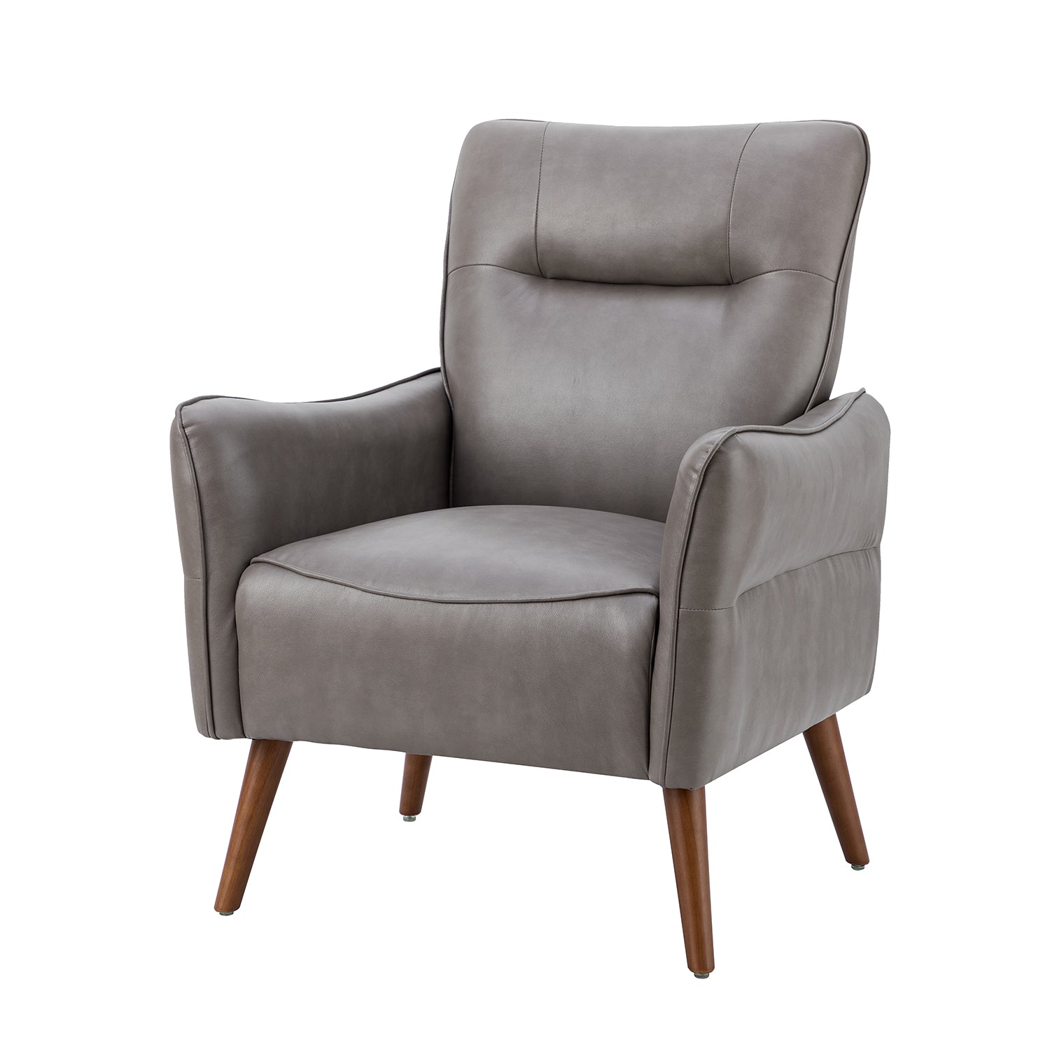 Zuri Vegan Leather Armchair in Grey