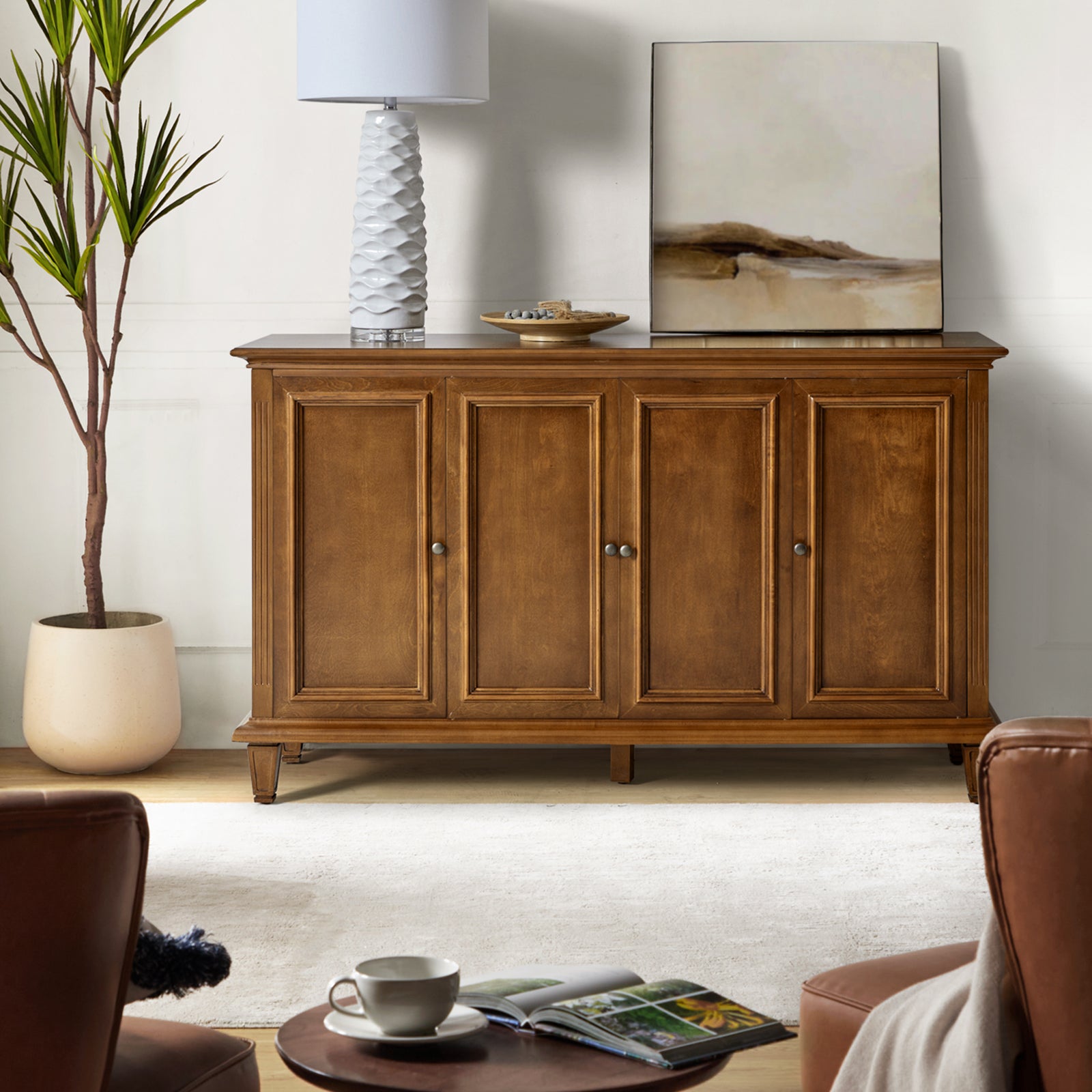 Erwin Sideboard with Wine Bottle Storage in Walnut