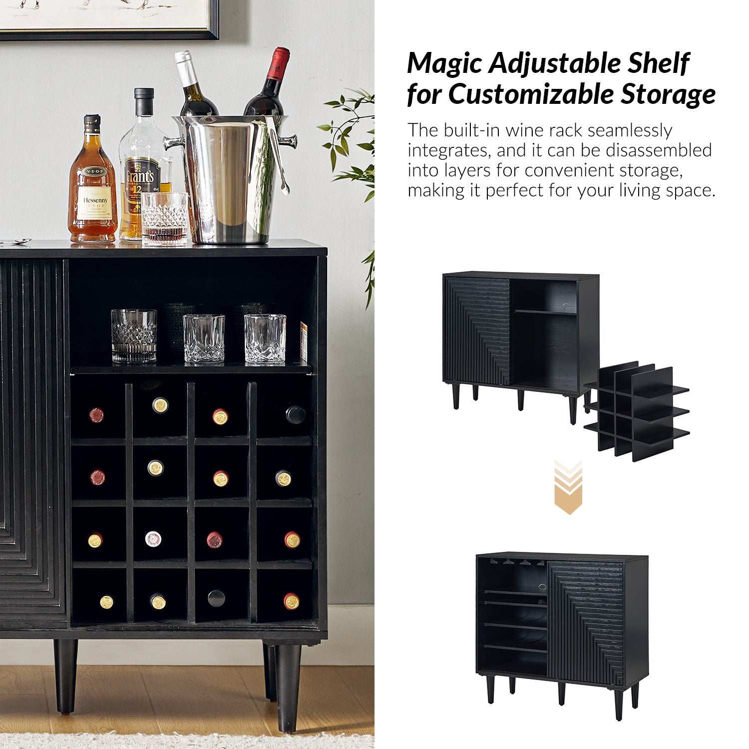 Undine Accent Cabinet in Black