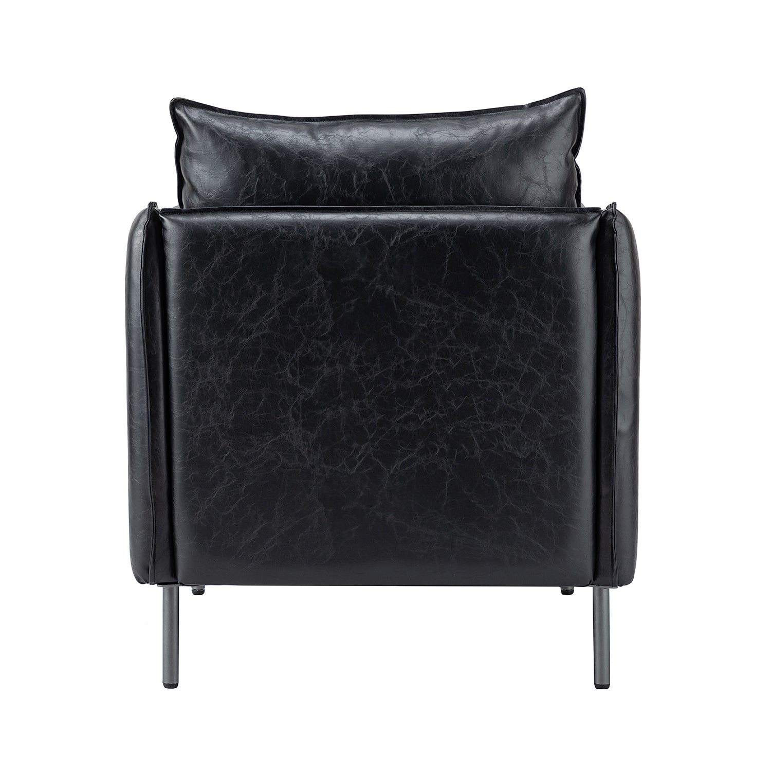 Georges Vegan Leather Armchair in Black
