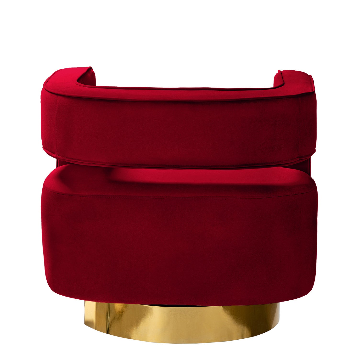 Blanca Swivel Barrel Chair in Red