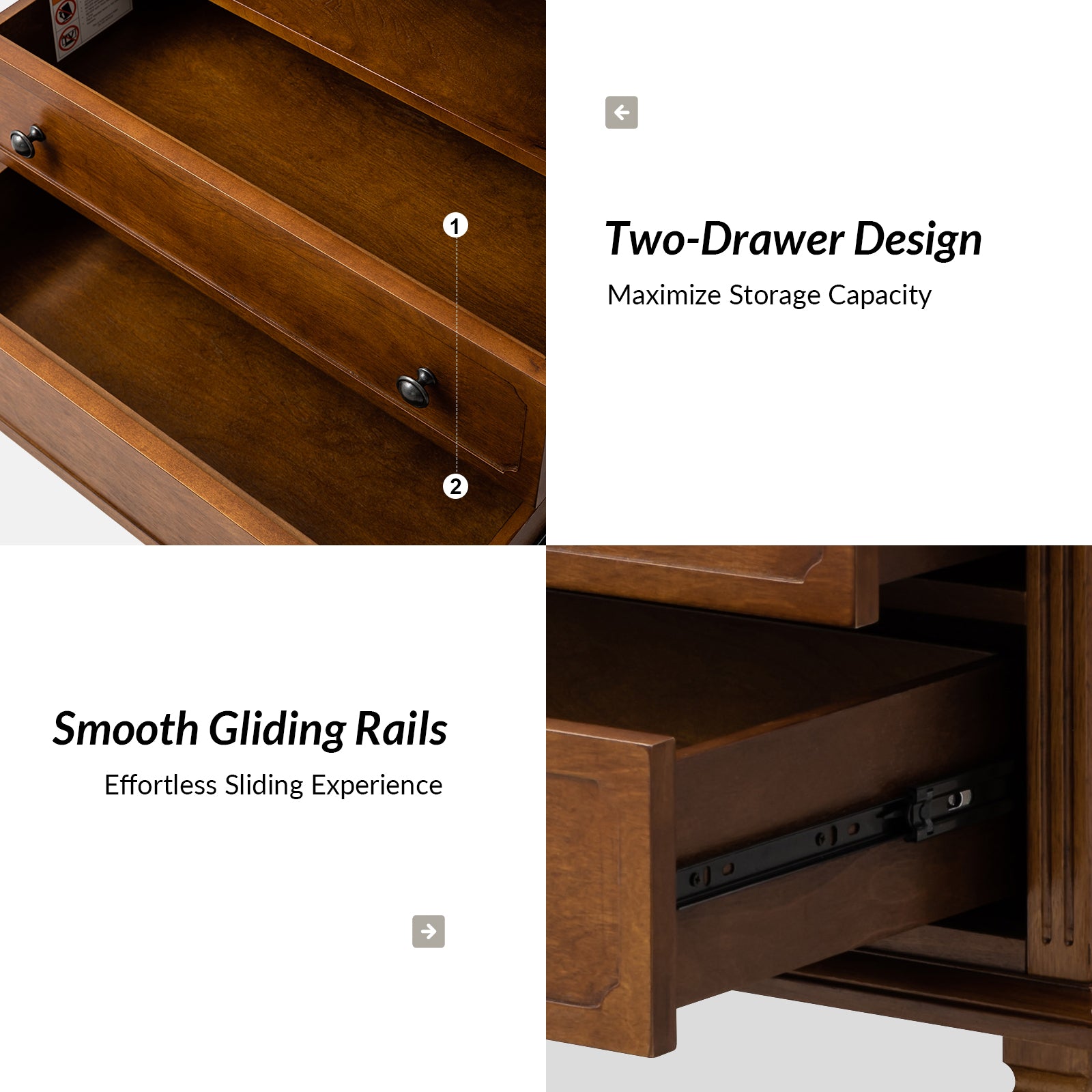 Davide Nightstand in Walnut