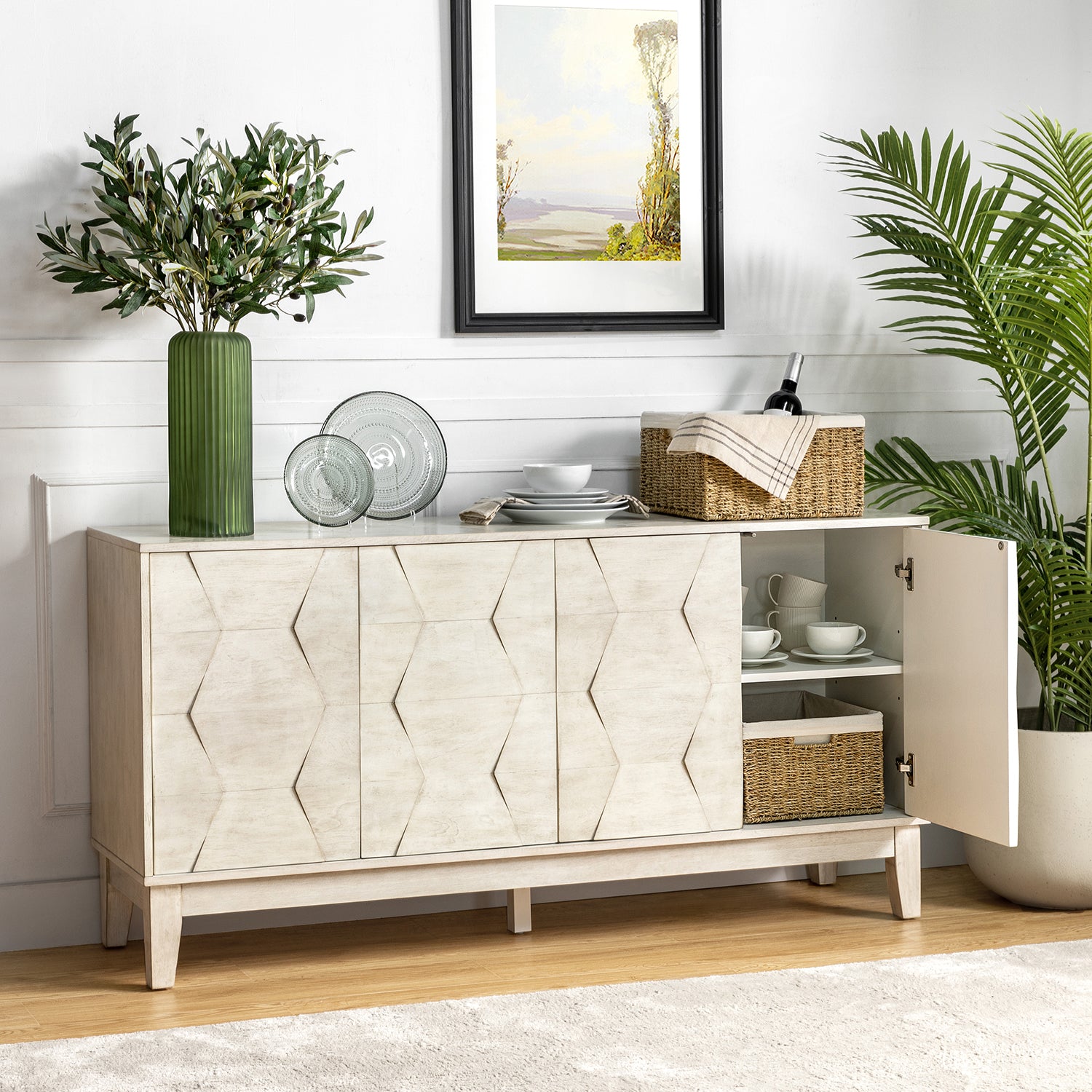 Bulanini Wide Sideboard in White