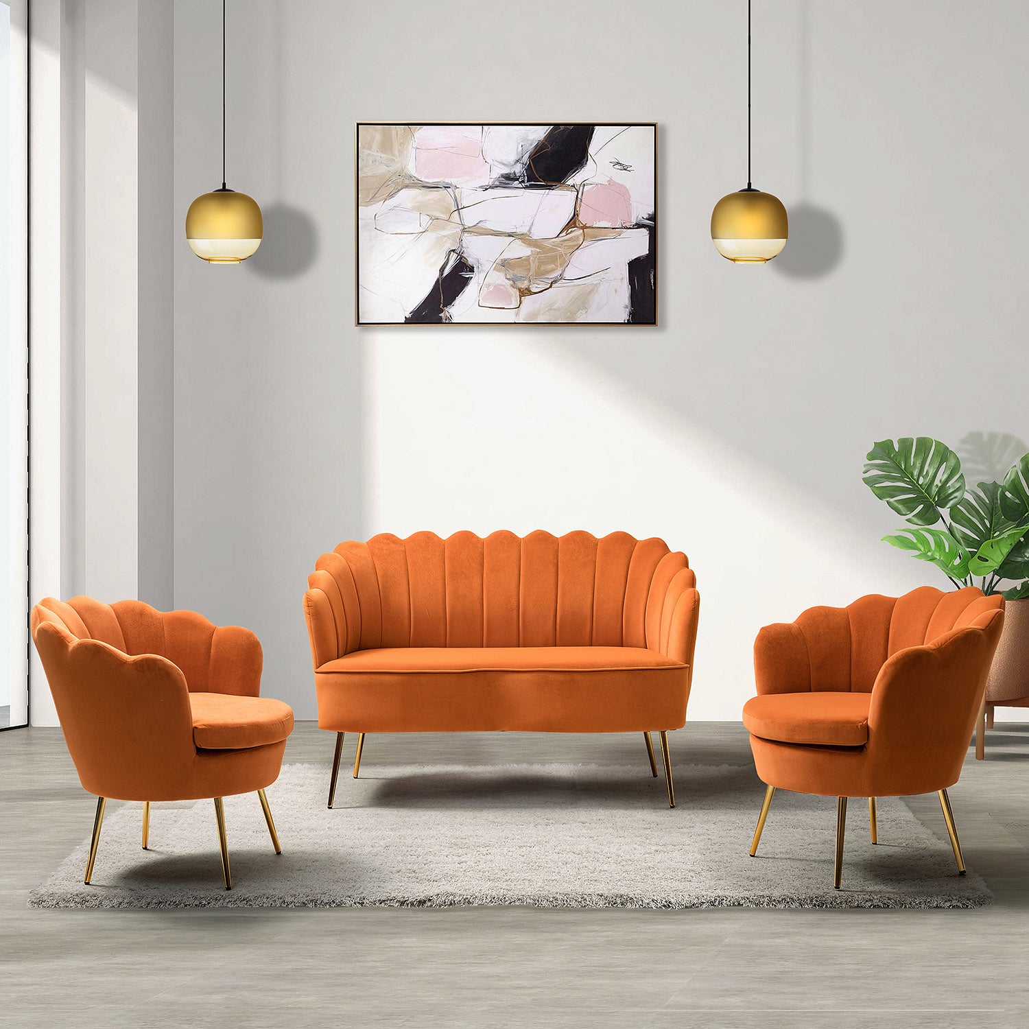 Donata Loveseat in Orange