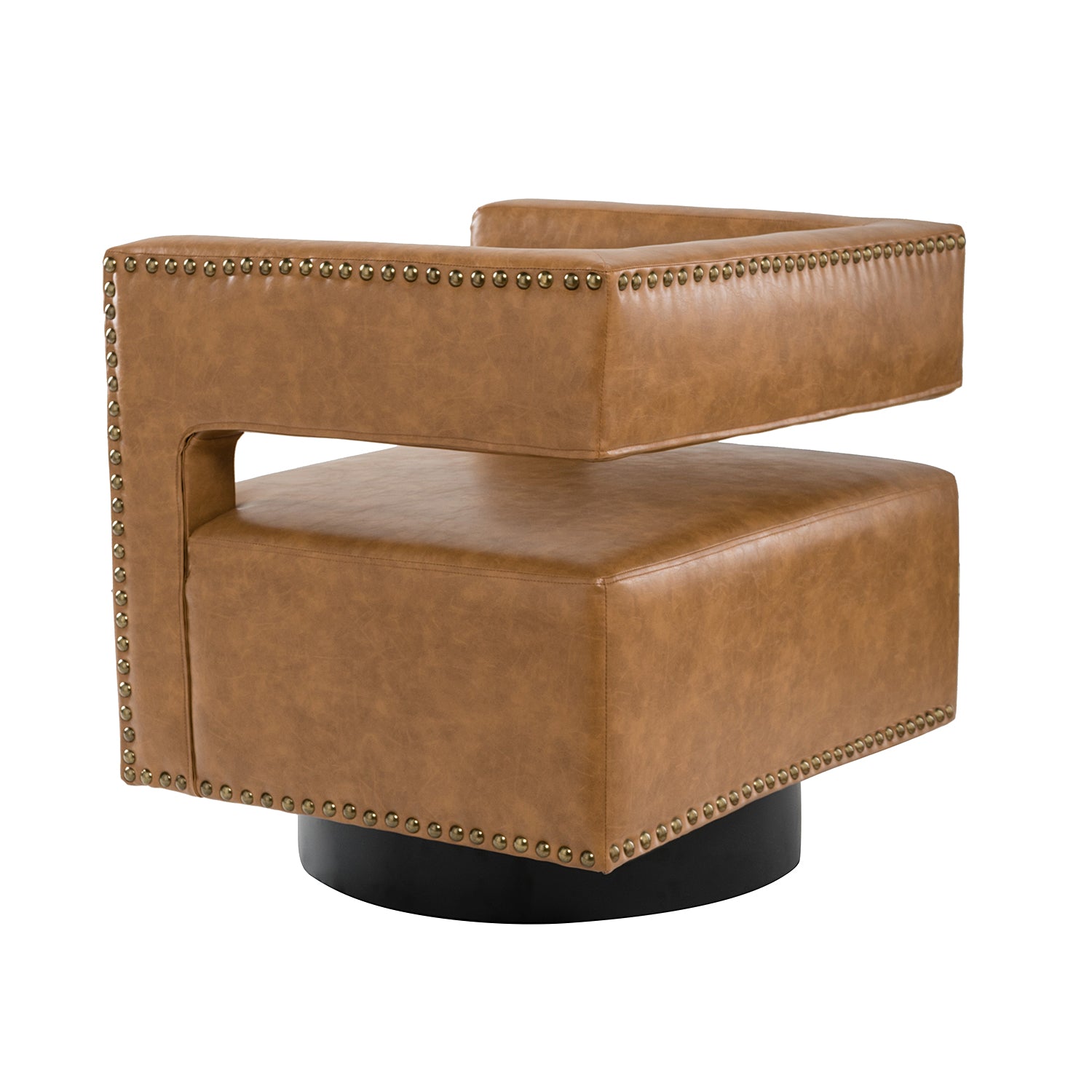 Francesca Swivel Barrel Chair in Camel