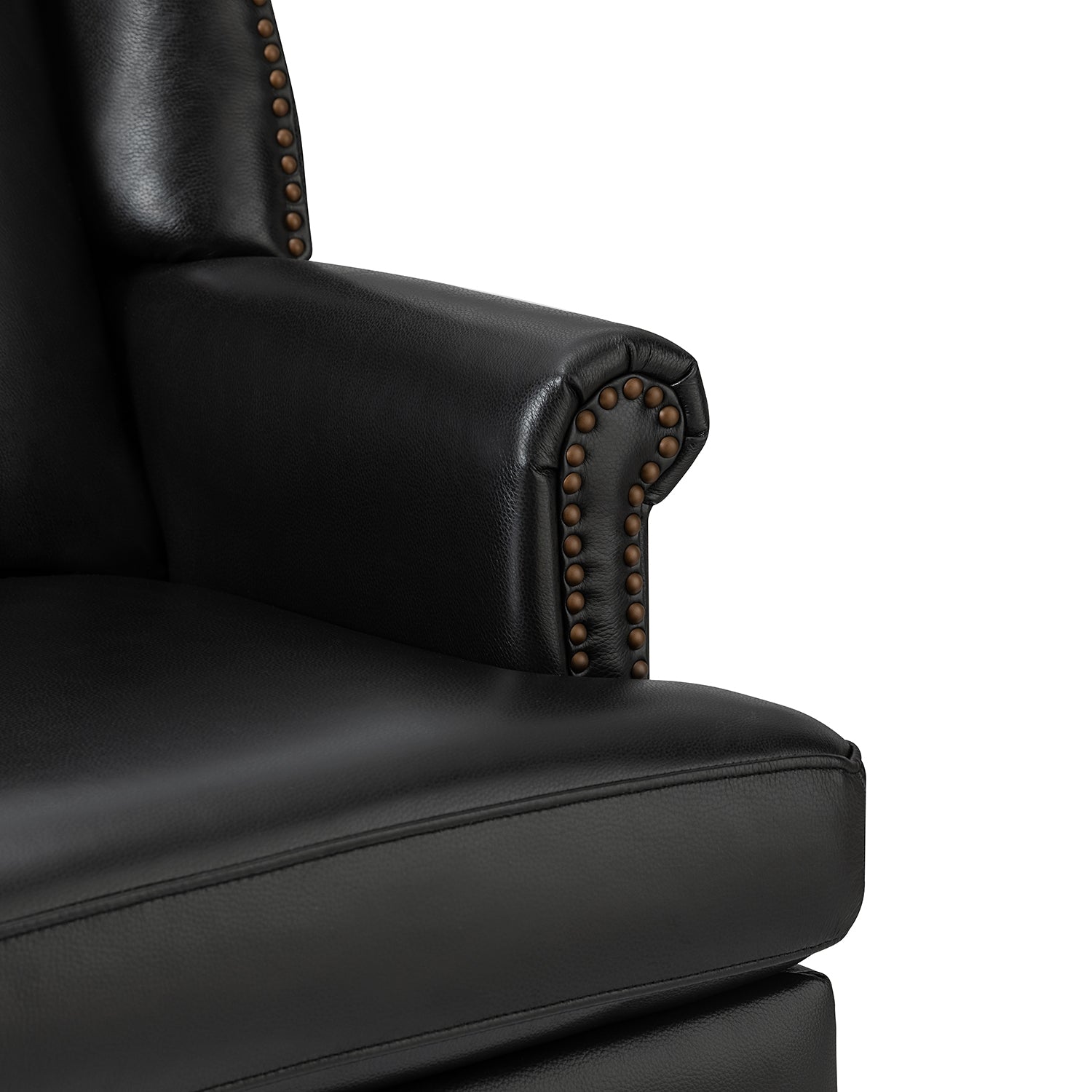 Baptist Genuine Leather Armchair in Black
