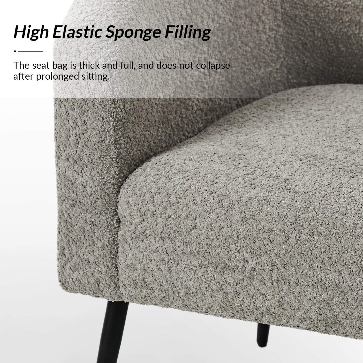 George Modern Boucle Armchair in Grey