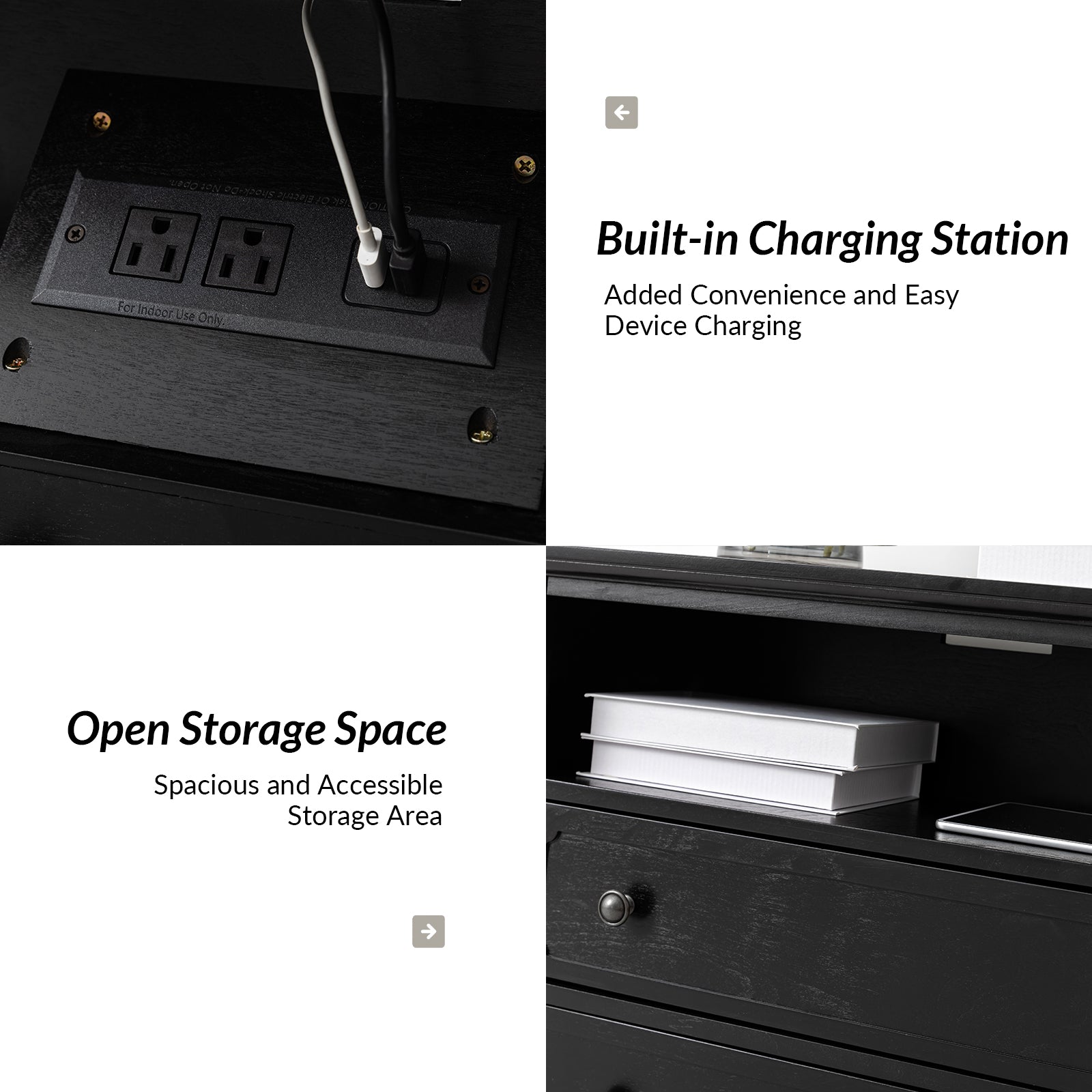 Davide Nightstand in Black