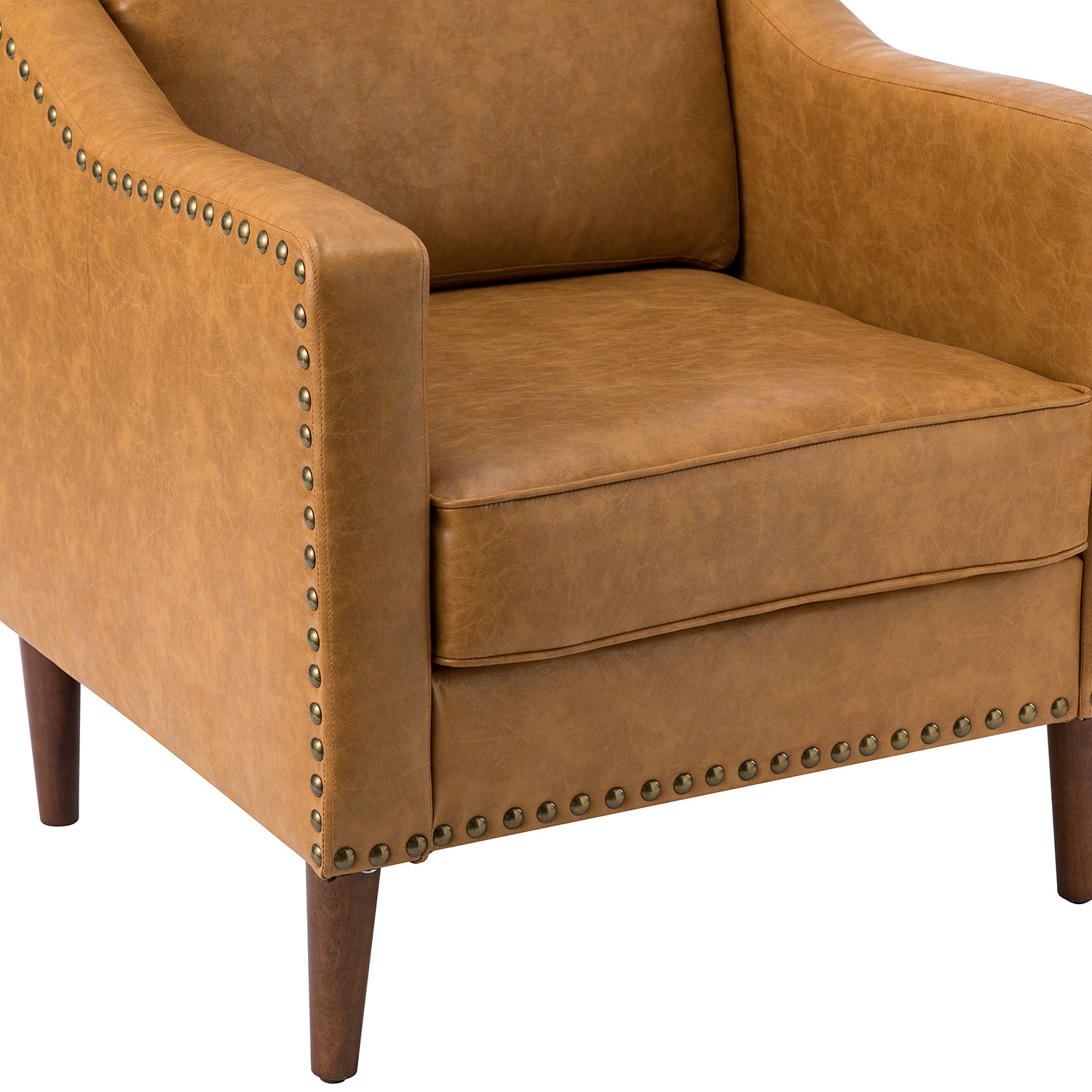 Bonita Vegan Leather Armchair in Camel