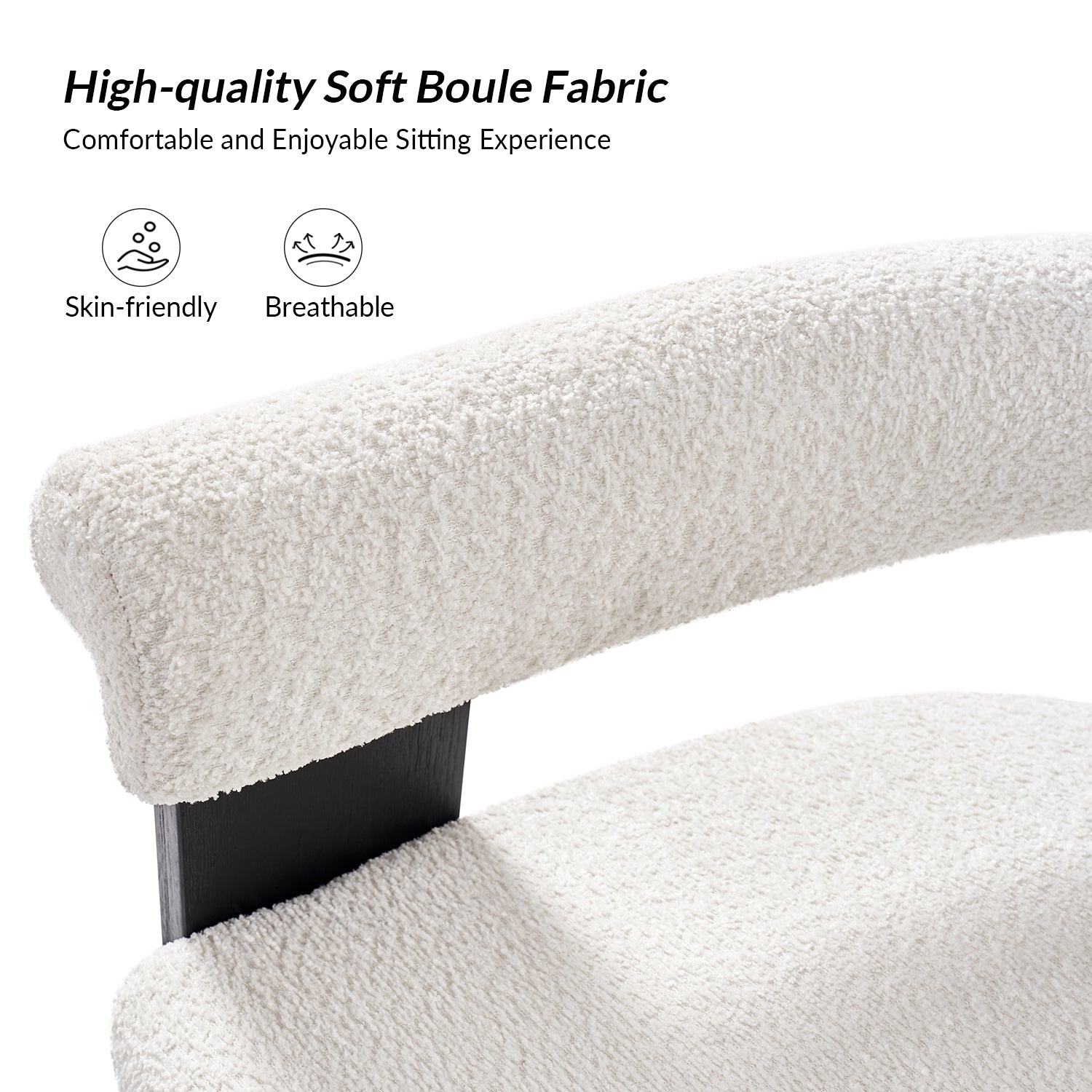 Eduard Boucle Dining Chair in Ivory