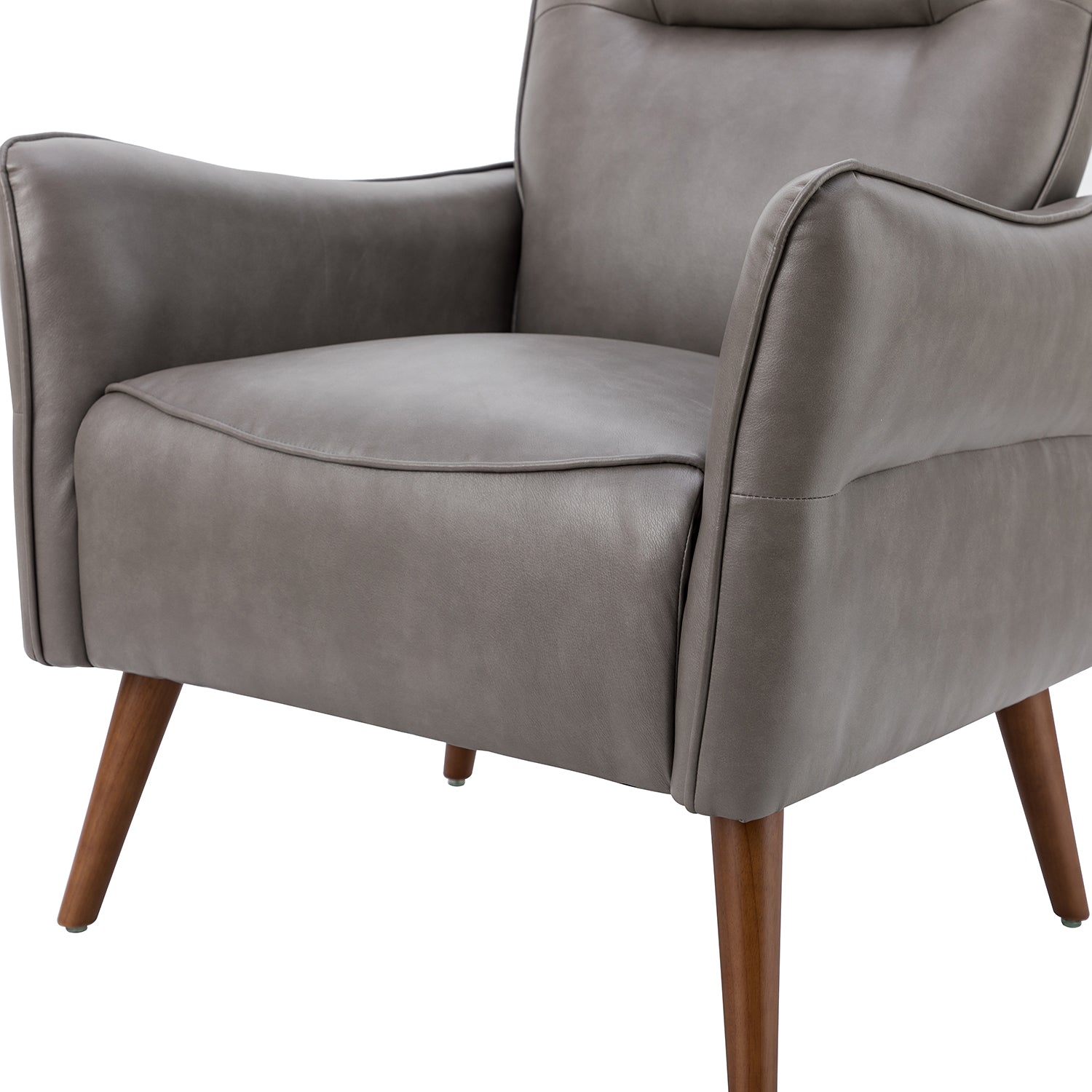 Zuri Vegan Leather Armchair in Grey