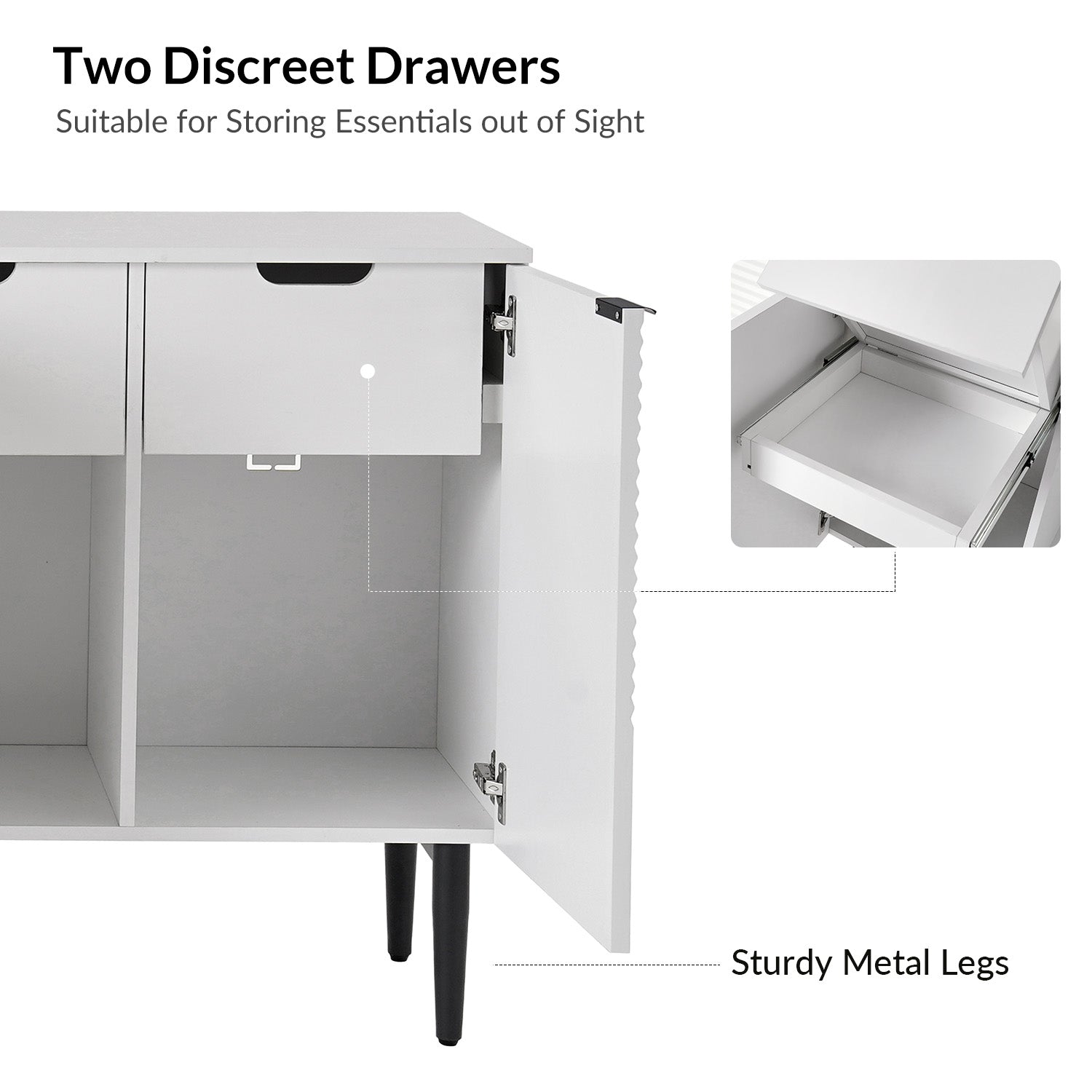 Burkart 4 Door Sideboard in White