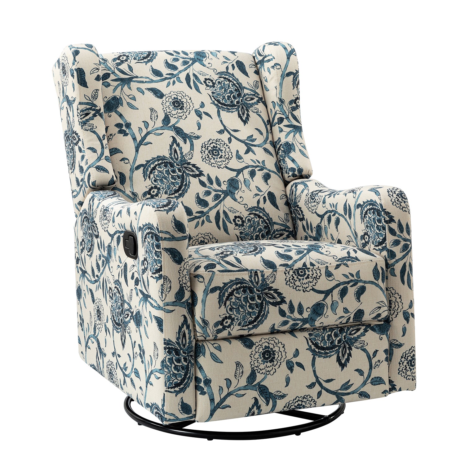 George Manual Swivel Glider Recliner in Blue