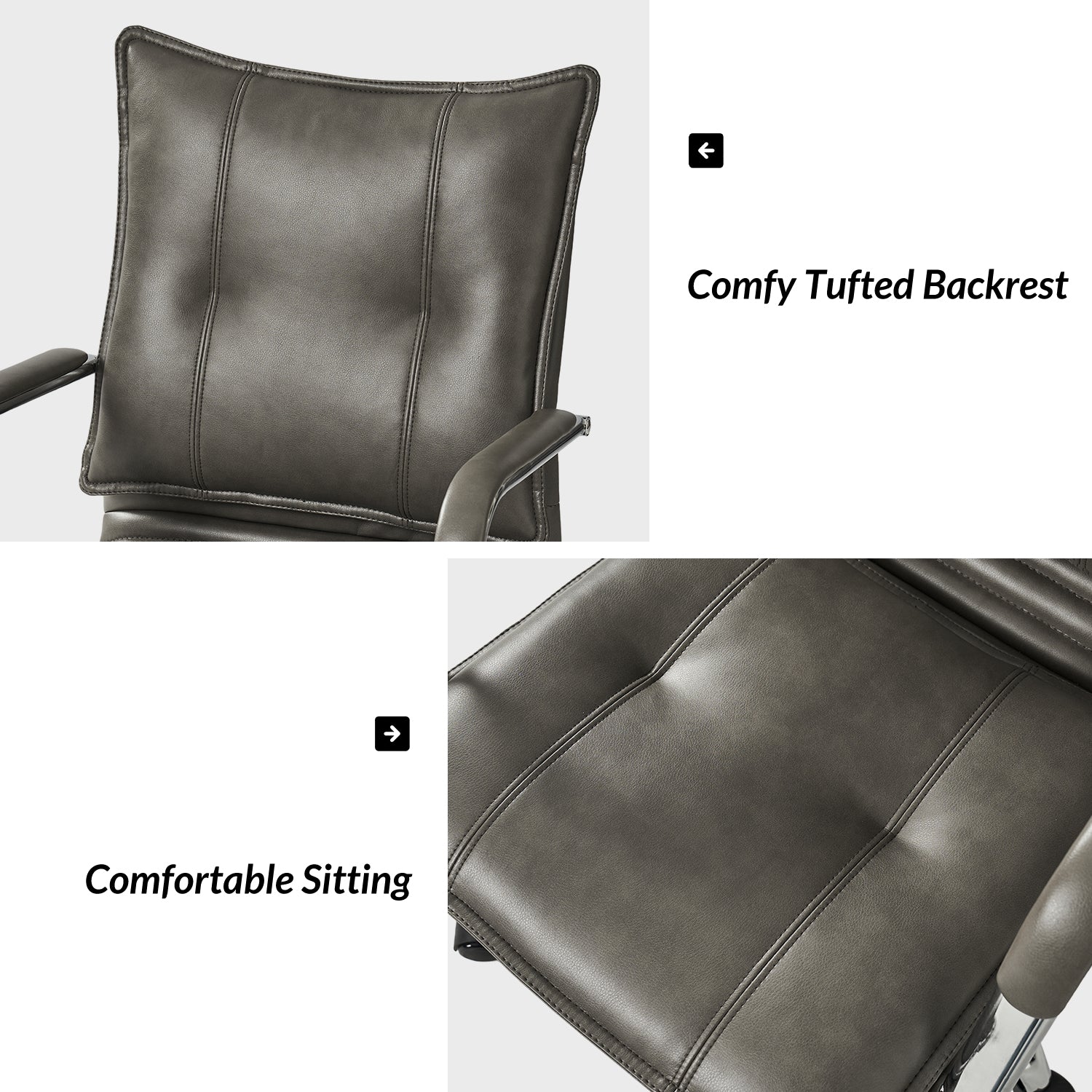 Leather Task Chair in Grey