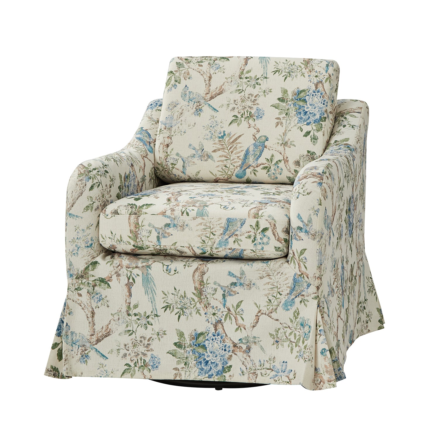 Alois Slipcovered Swivel Chair Alois Slipcovered Swivel Chair Alois Slipcovered Swivel Chair Alois Slipcovered Swivel Chair Alois Slipcovered Swivel Chair in Floral