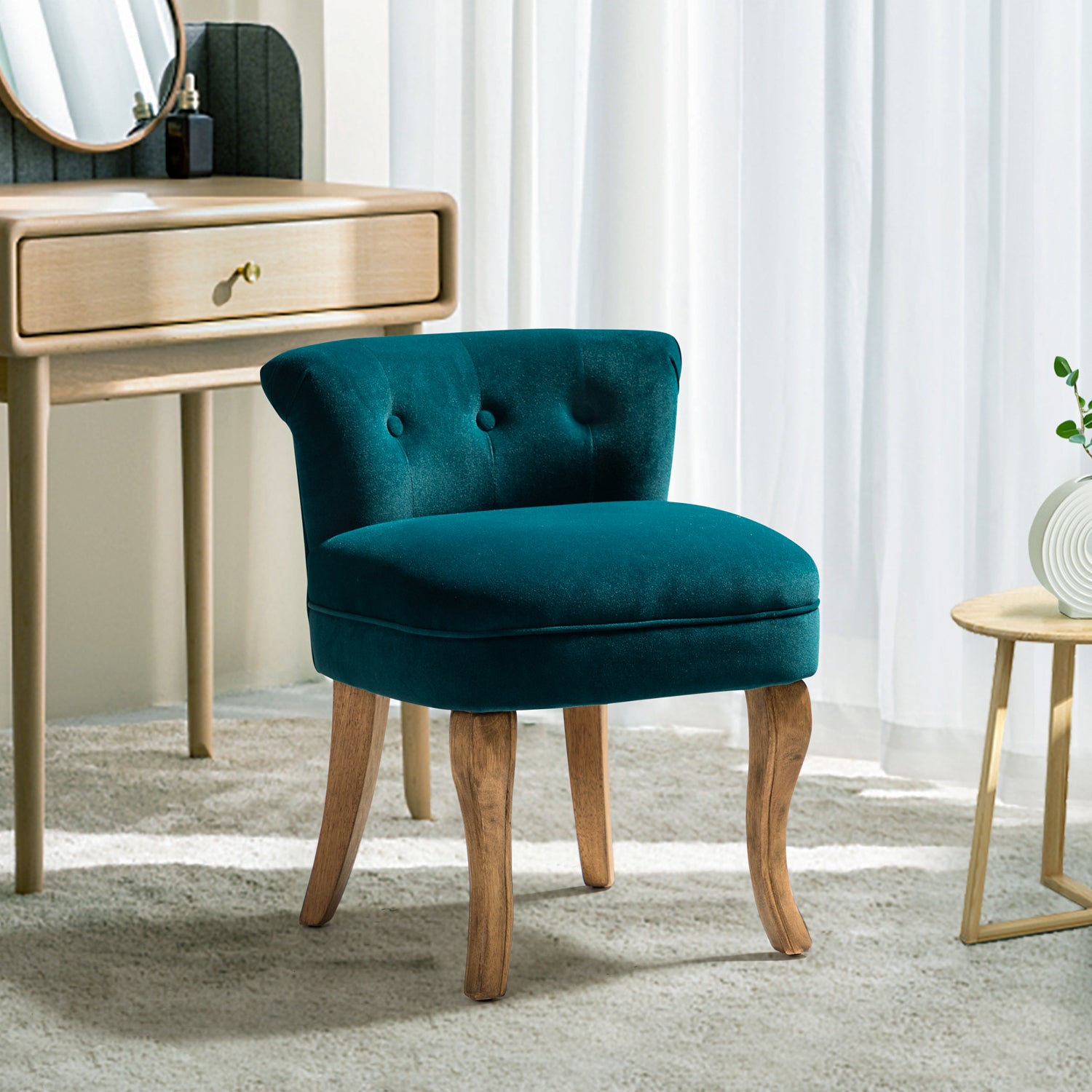 Lera Vanity Stool in Teal