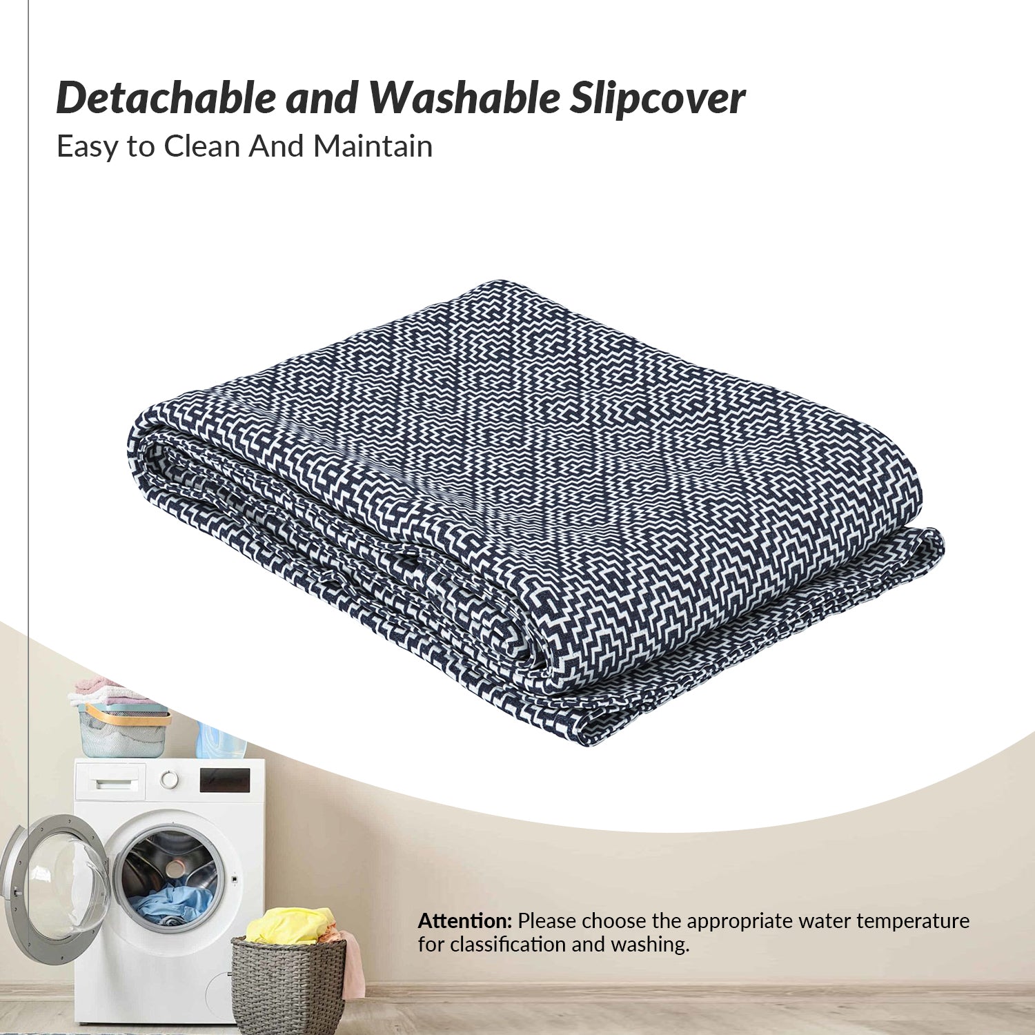 Edwin Slipcovered Chair in Geometric