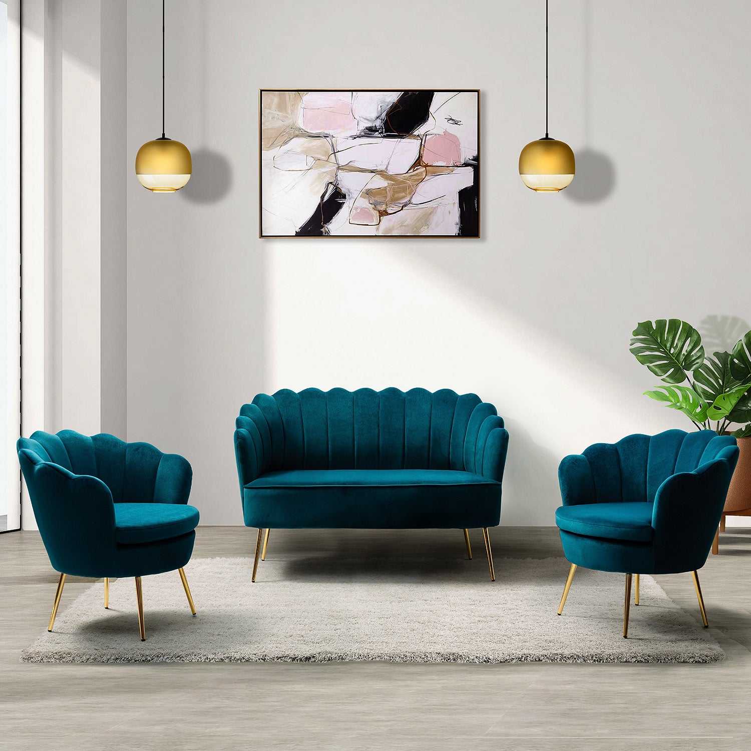 Donata Loveseat in Teal