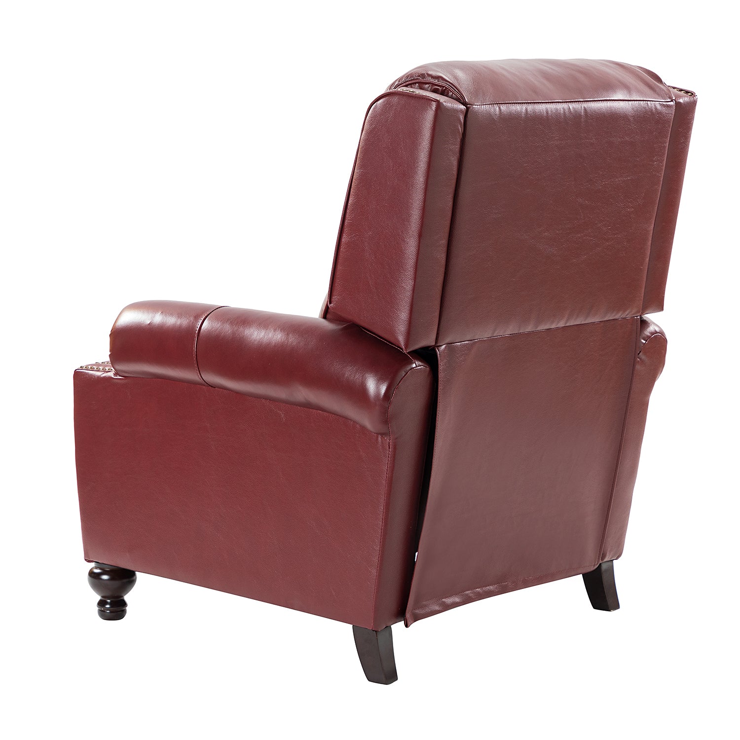 Franco Genuine Leather Recliner in Burgundy