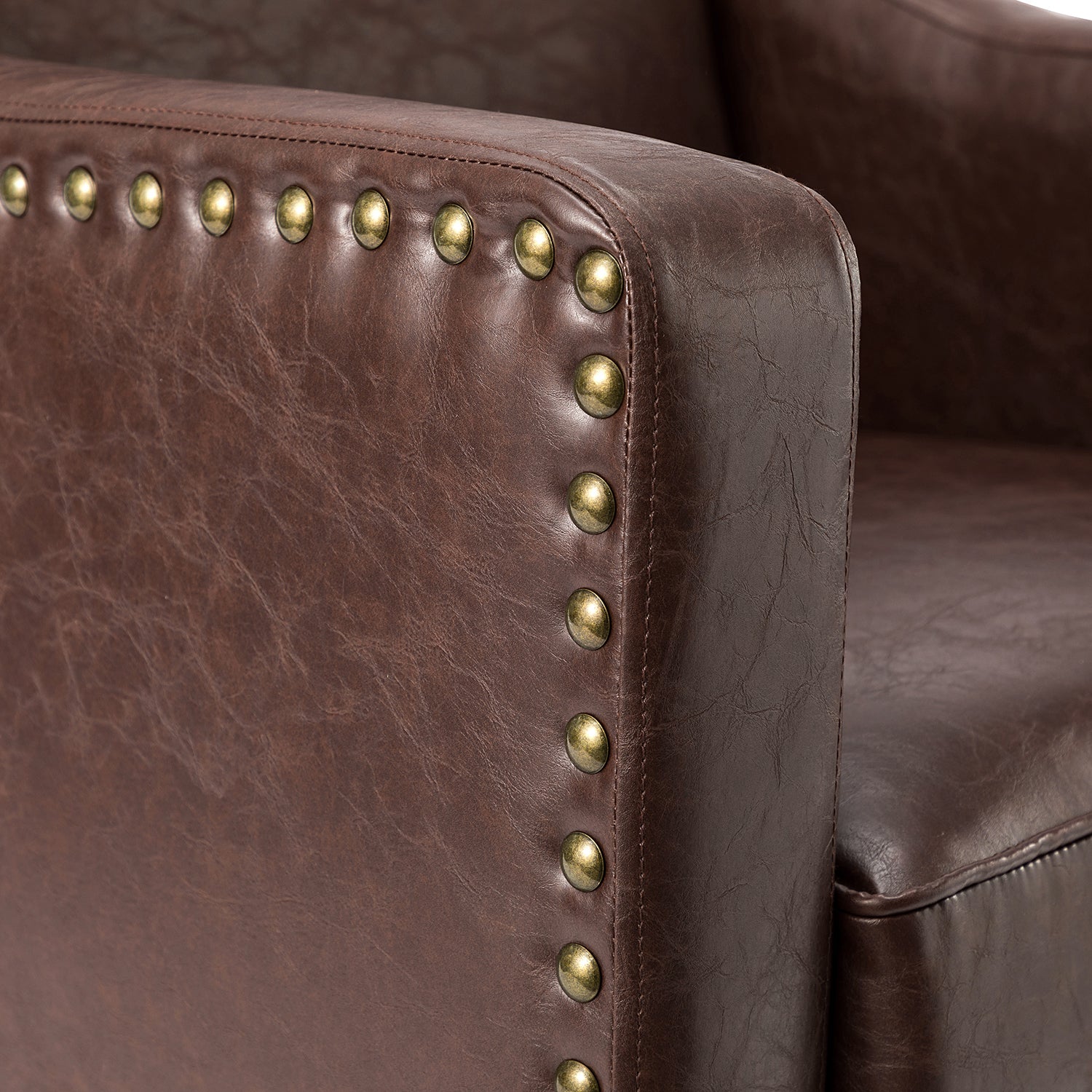 Bonita Vegan Leather Armchair in Brown