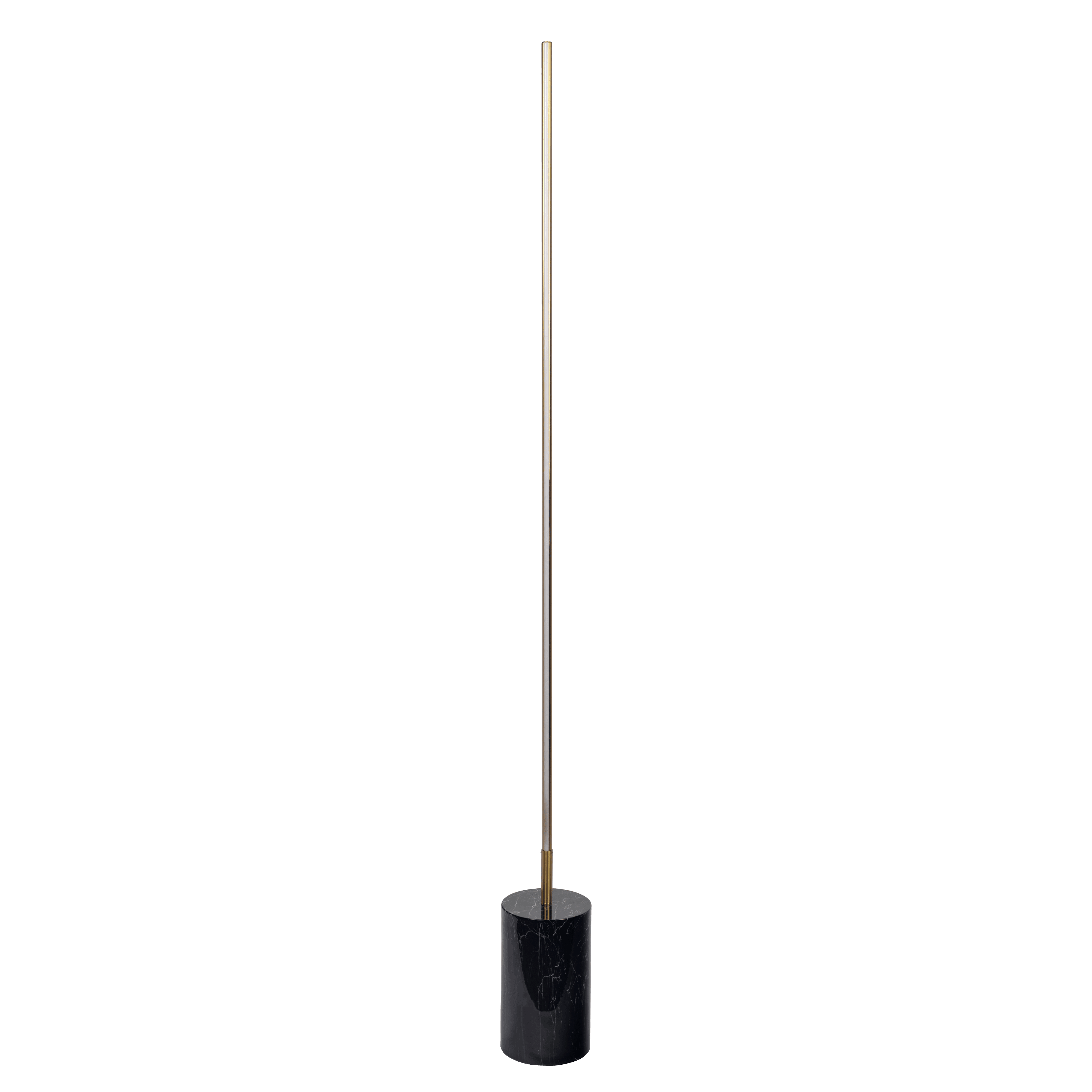 Prism Brassed Gold LED Floor Lamp with On/Off Switch Faux Marble Base